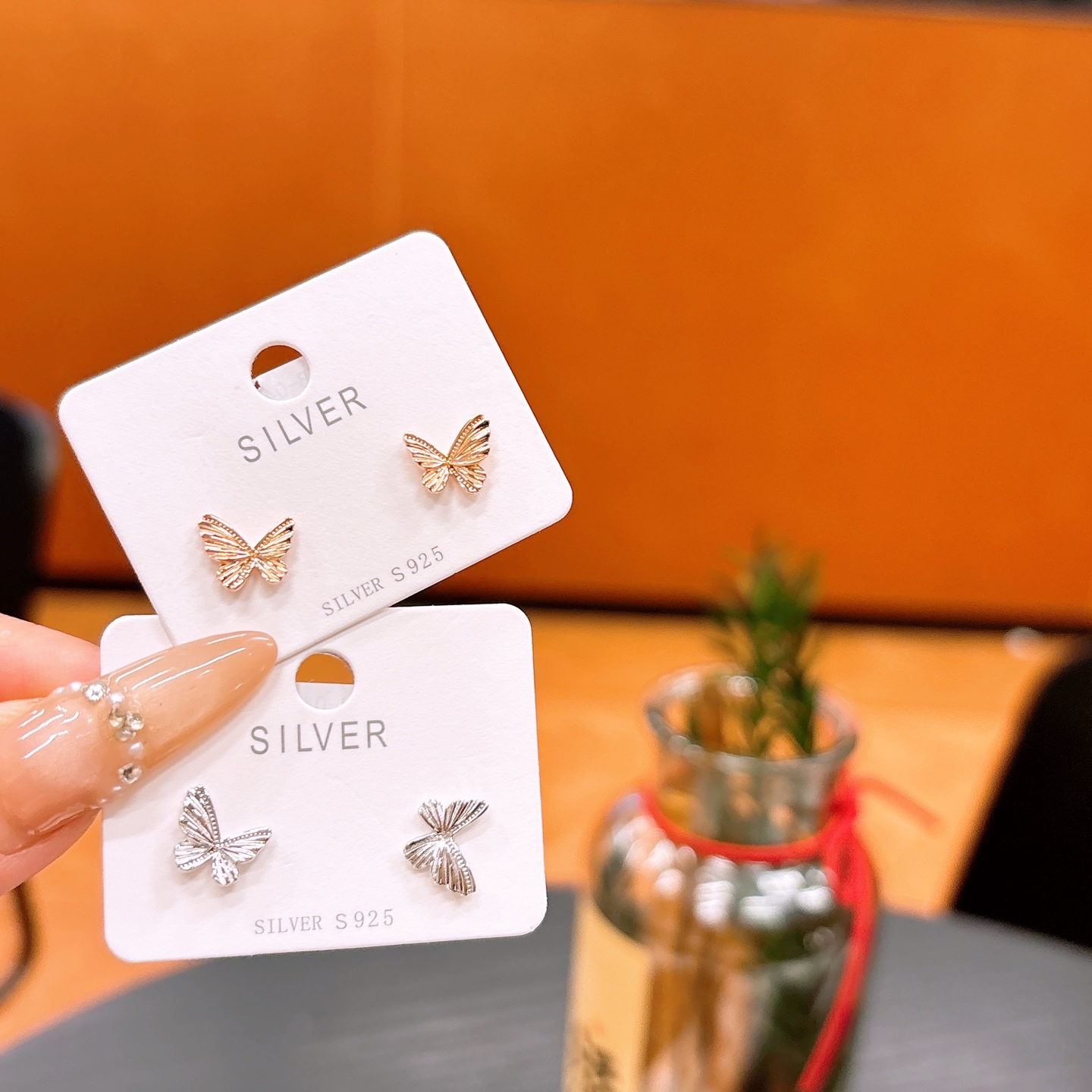 S925 Sterling Silver Earrings Romantic New Year Silver