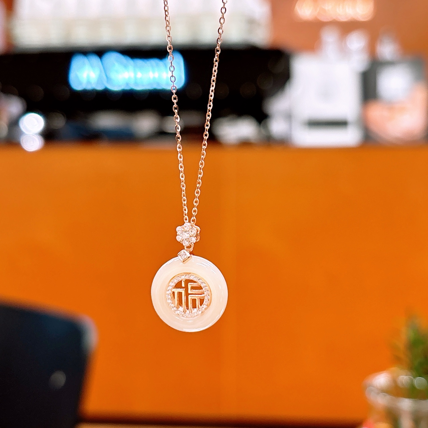 Solid Silver Hetian Jade Necklace Pure Christmas Silver