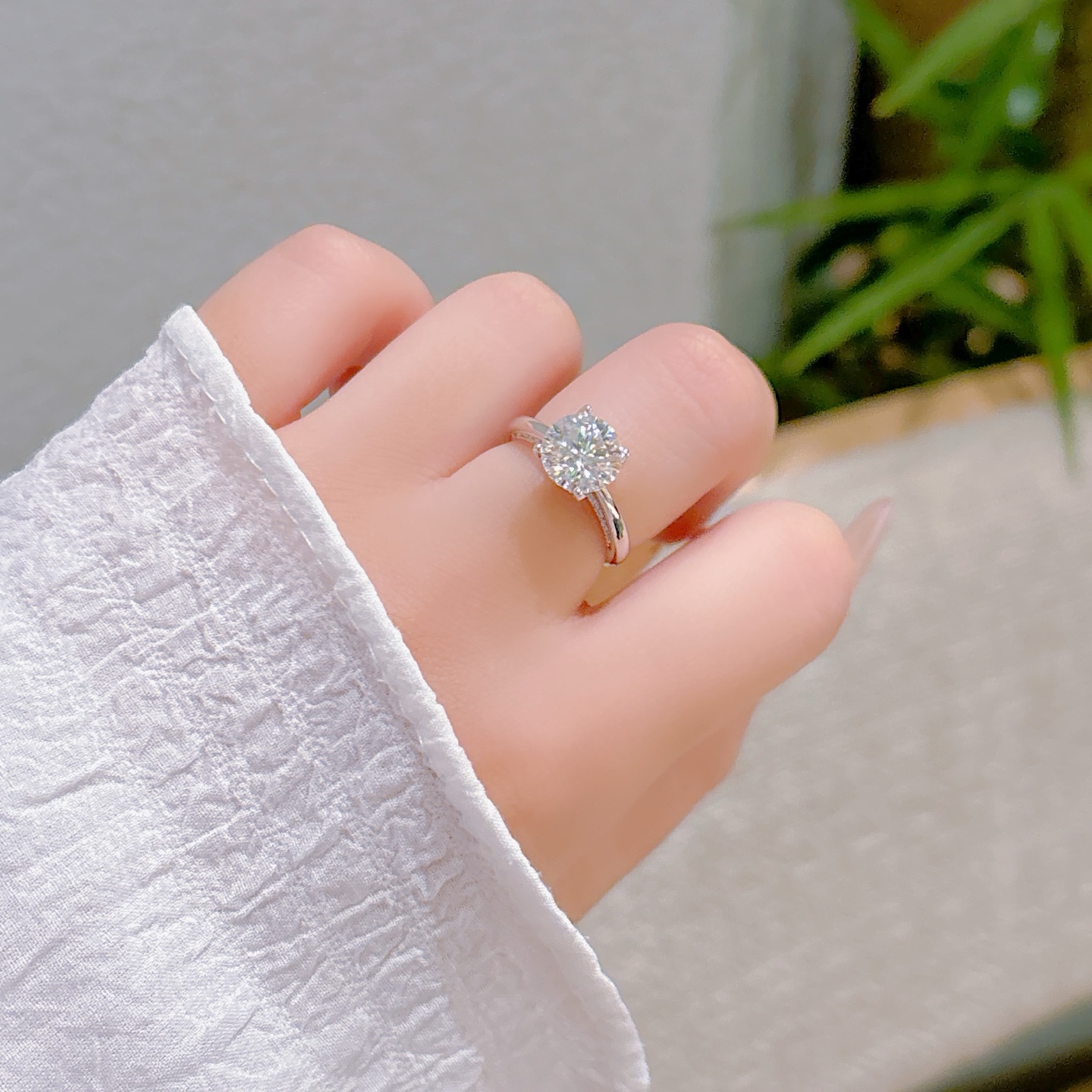 925 Silver Moissanite Ring Gentle Spring Festival Gold