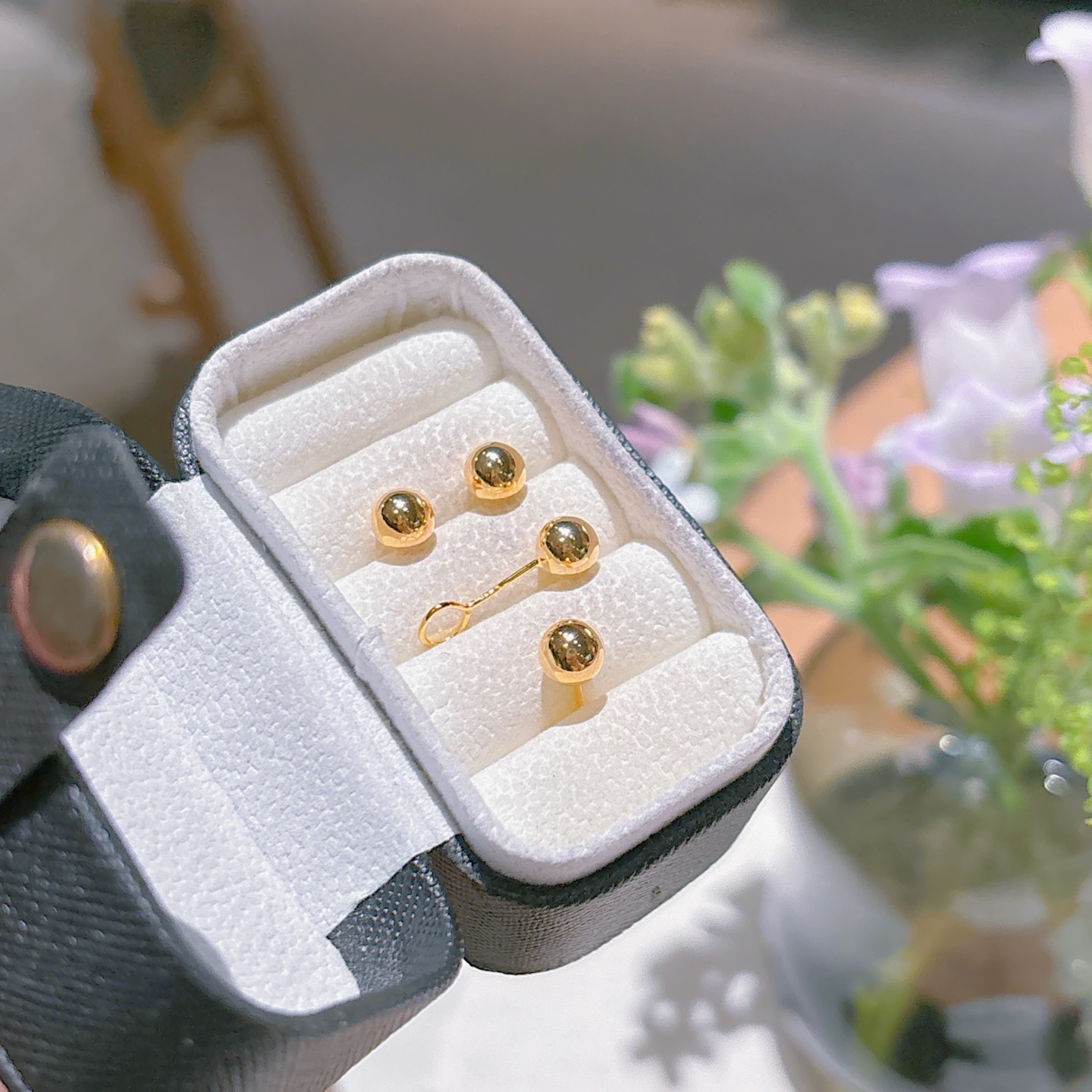 Nickel Free Silver Anti-Loss Earrings Fresh Father's Day Gold