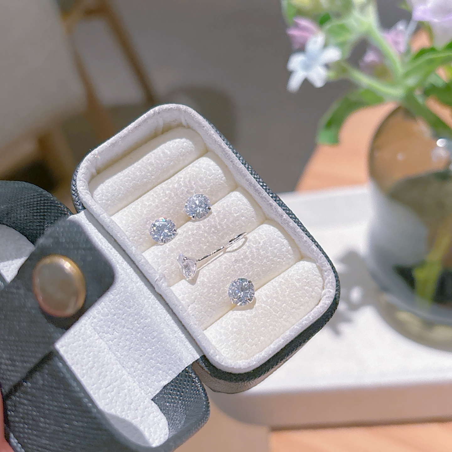 Fine Silver Anti-Loss Earrings Ultra Minimal Birthday Silver