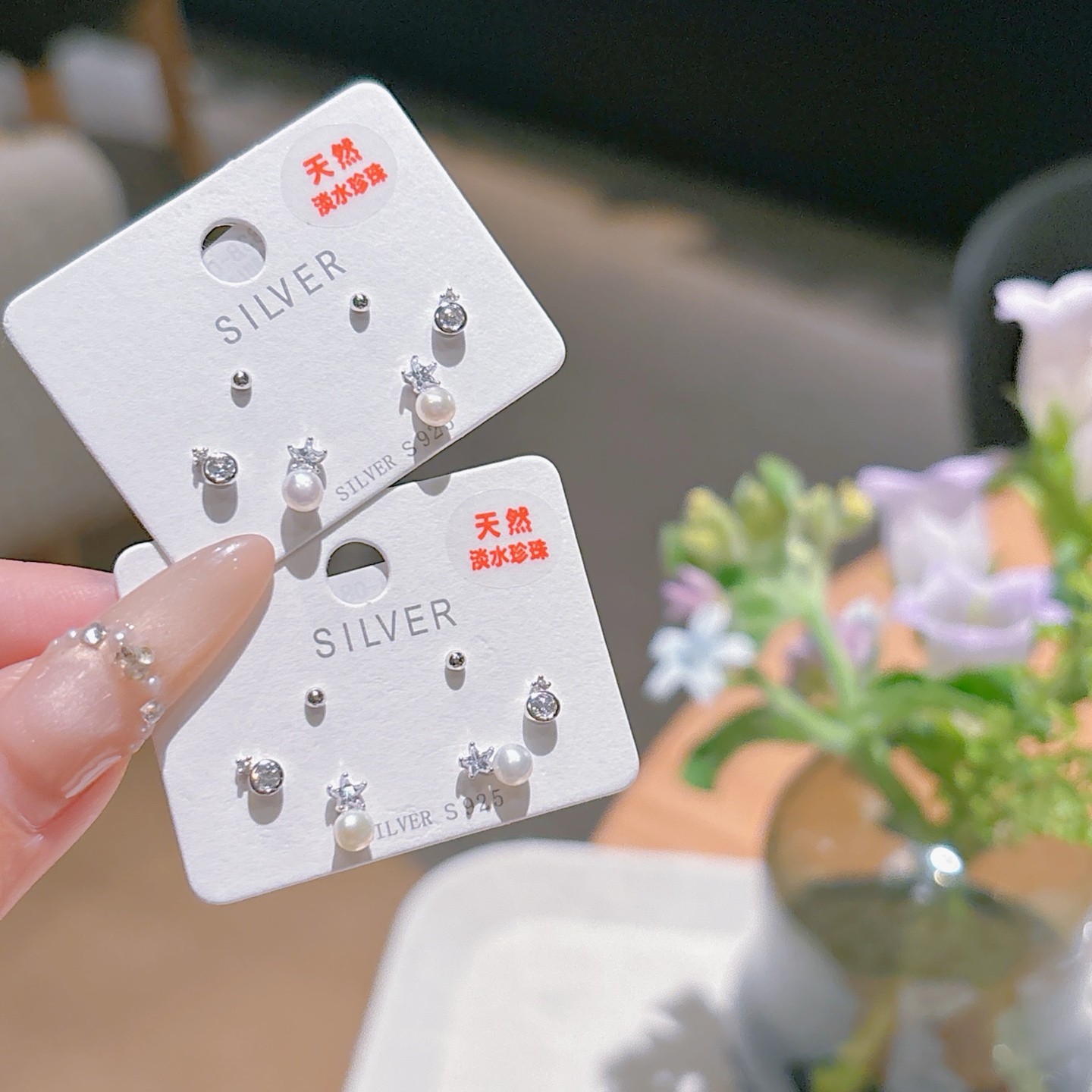 Hypoallergenic Silver Freshwater Pearl Studs Dainty Graduation Gold