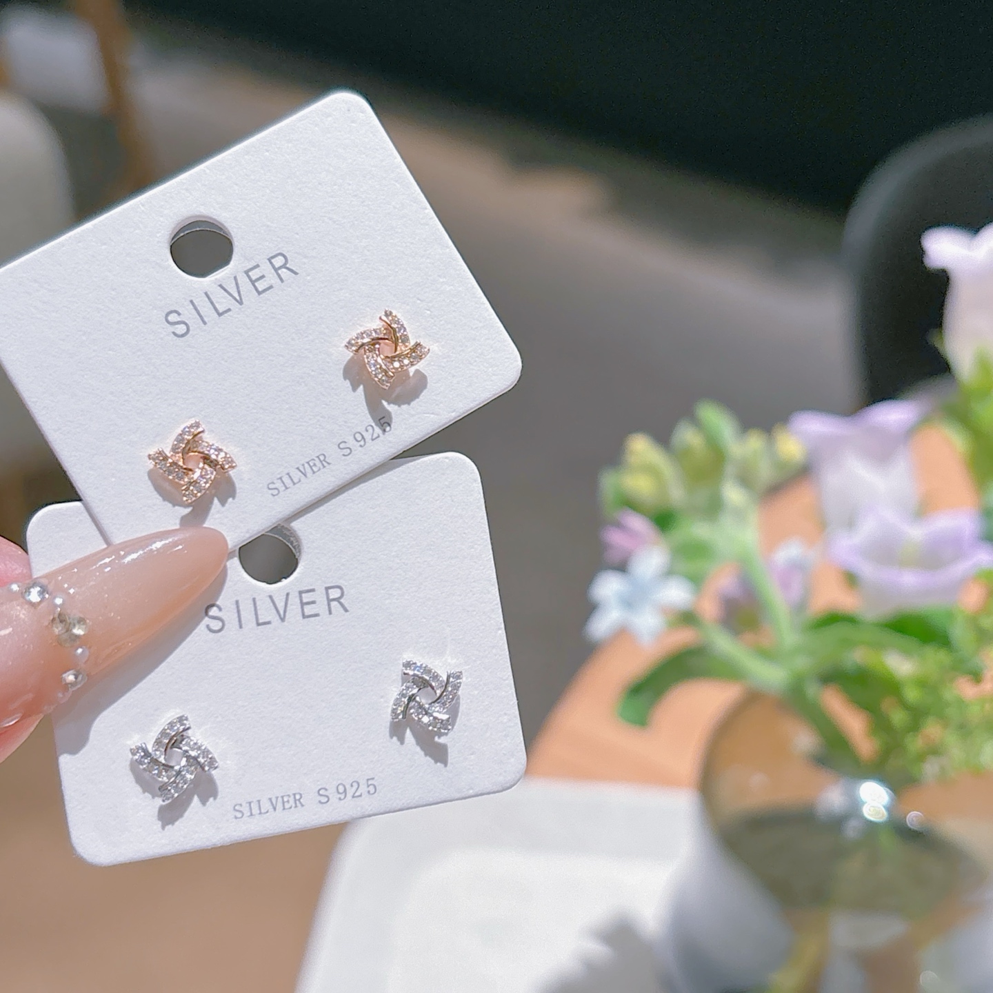 Solid Silver Earrings Precision Christmas Silver