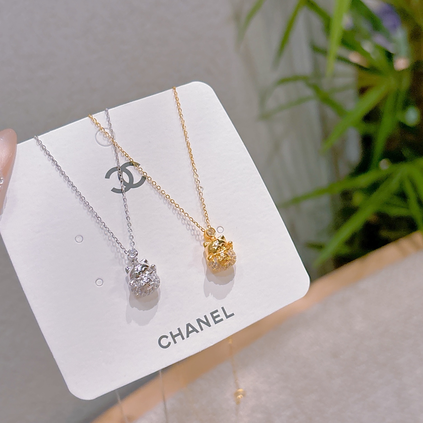 Hypoallergenes Silber Moissanit Kette Schick Neujahr Gold