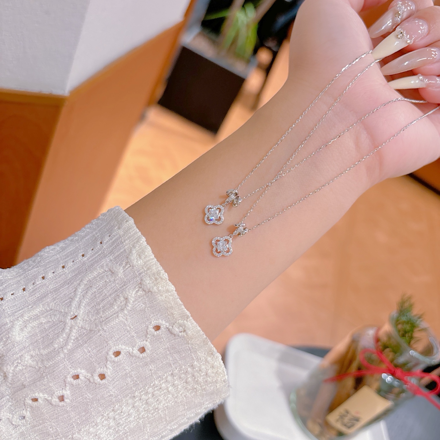 フレッシュ純銀ネックレスシルバー バレンタインデー