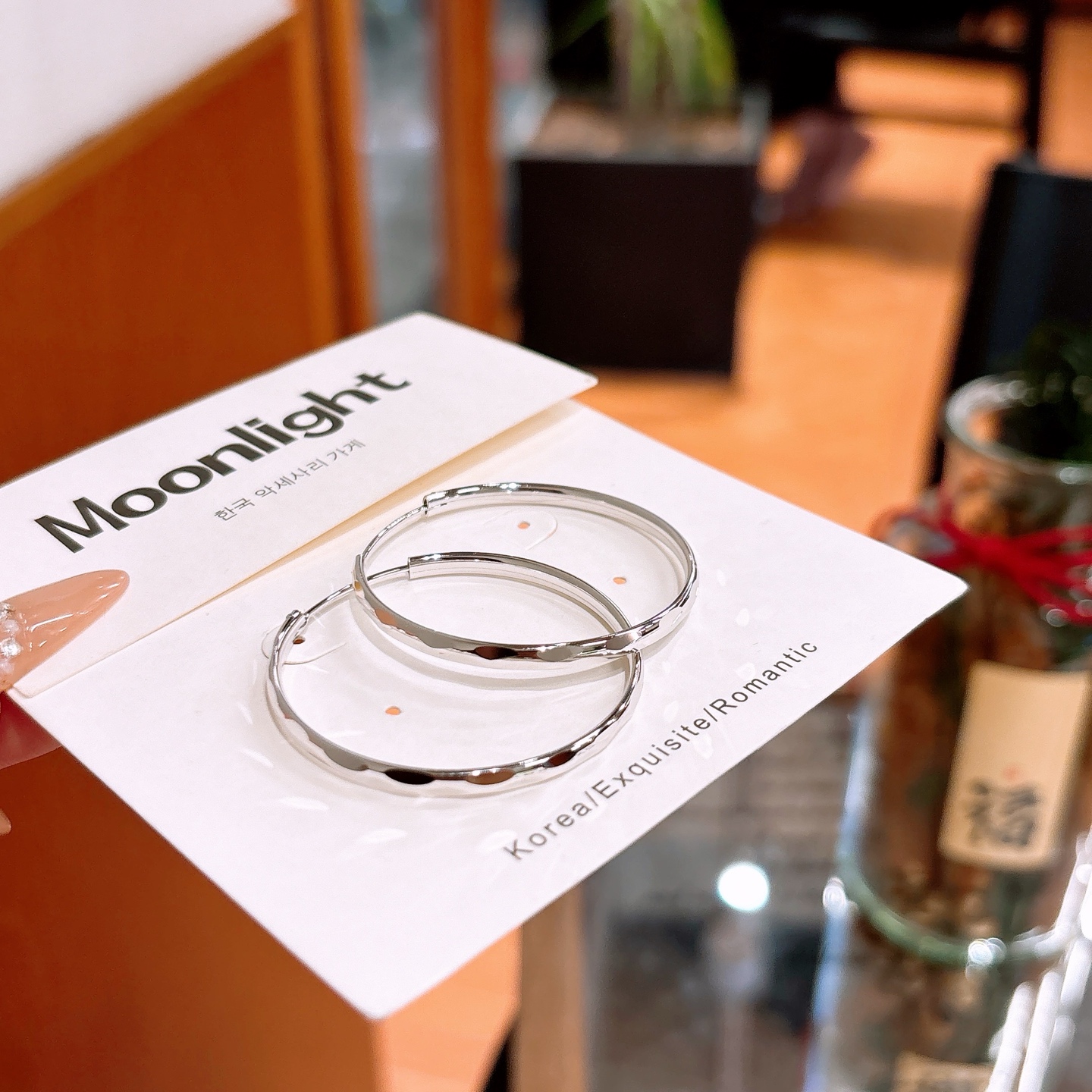 Solid Silver Hoop Earrings Romantic Valentine's Day Gold