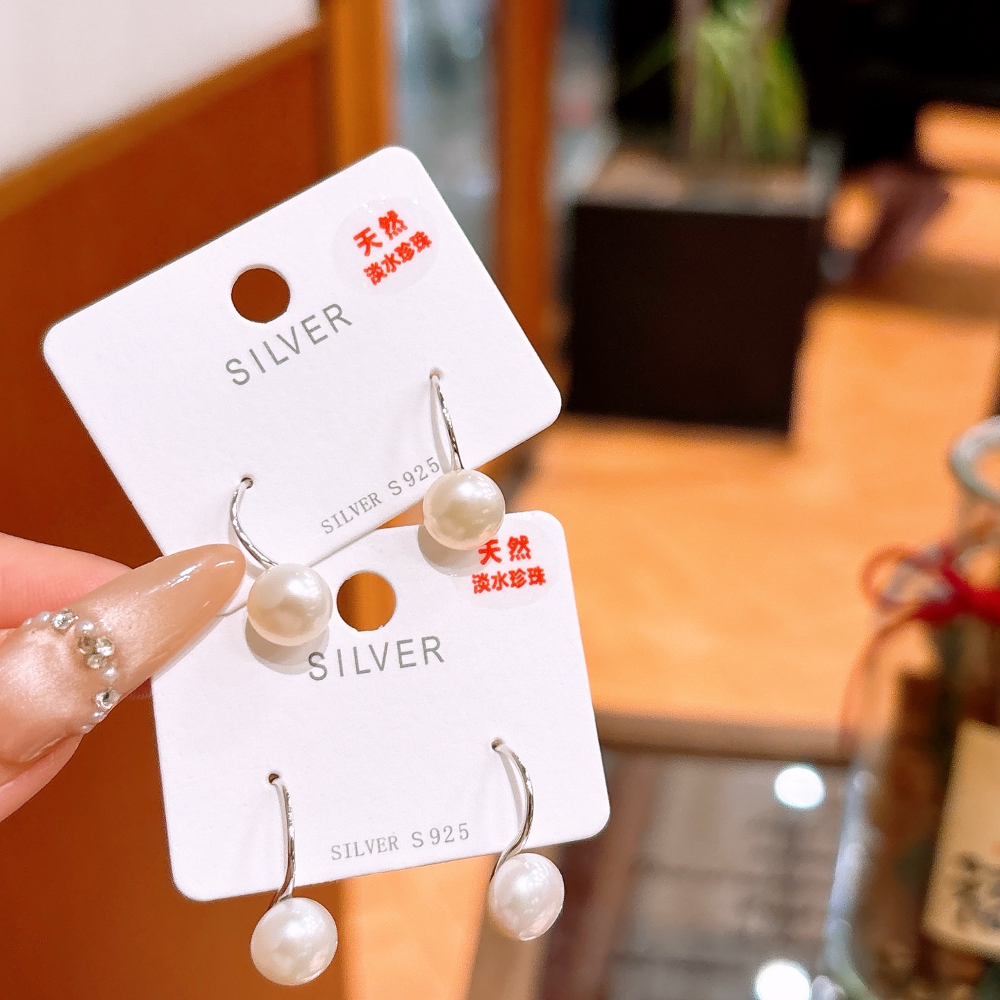 アーティスティックファインシルバードロップ＆スレッドイヤリングシルバー クリスマス