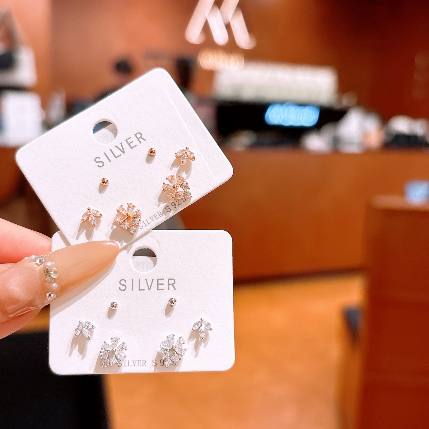 Fine Silver Earrings Korean Style Confession Gold