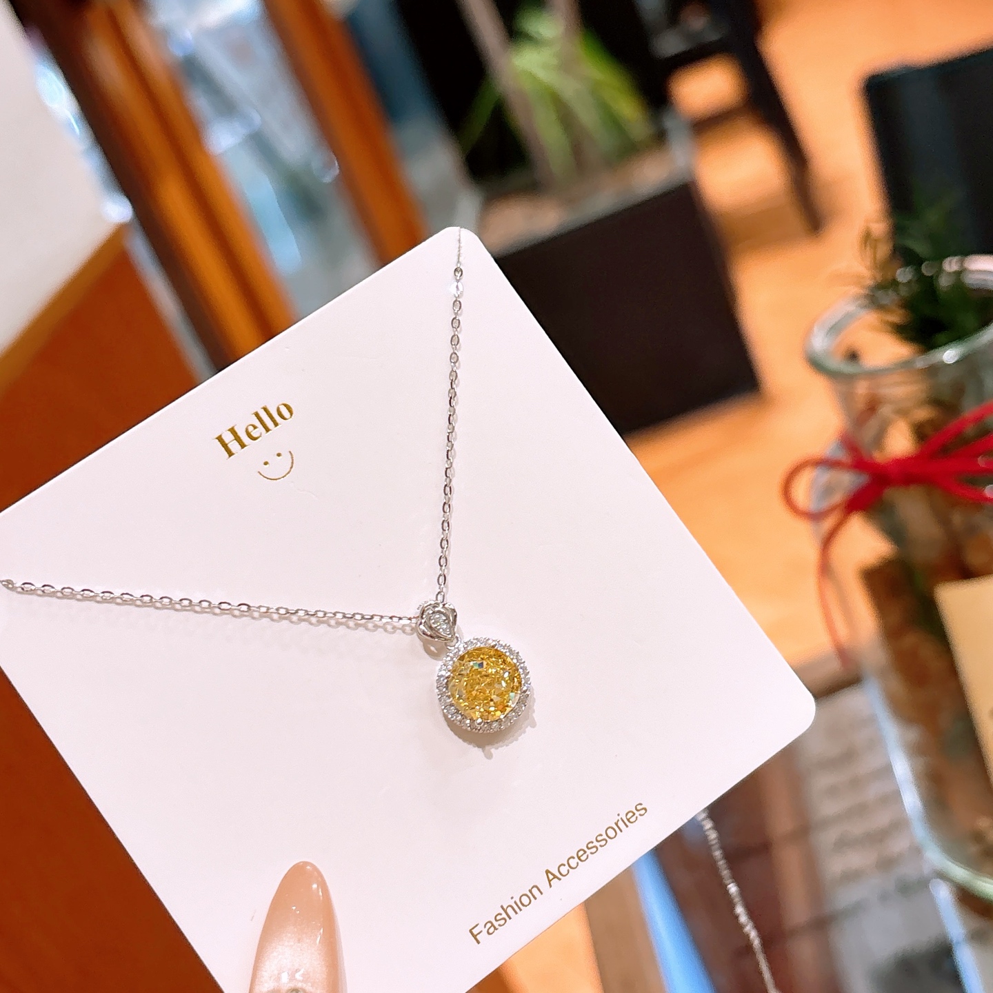 925 Silver High Carbon Diamond Necklace Vintage Annual Party Silver