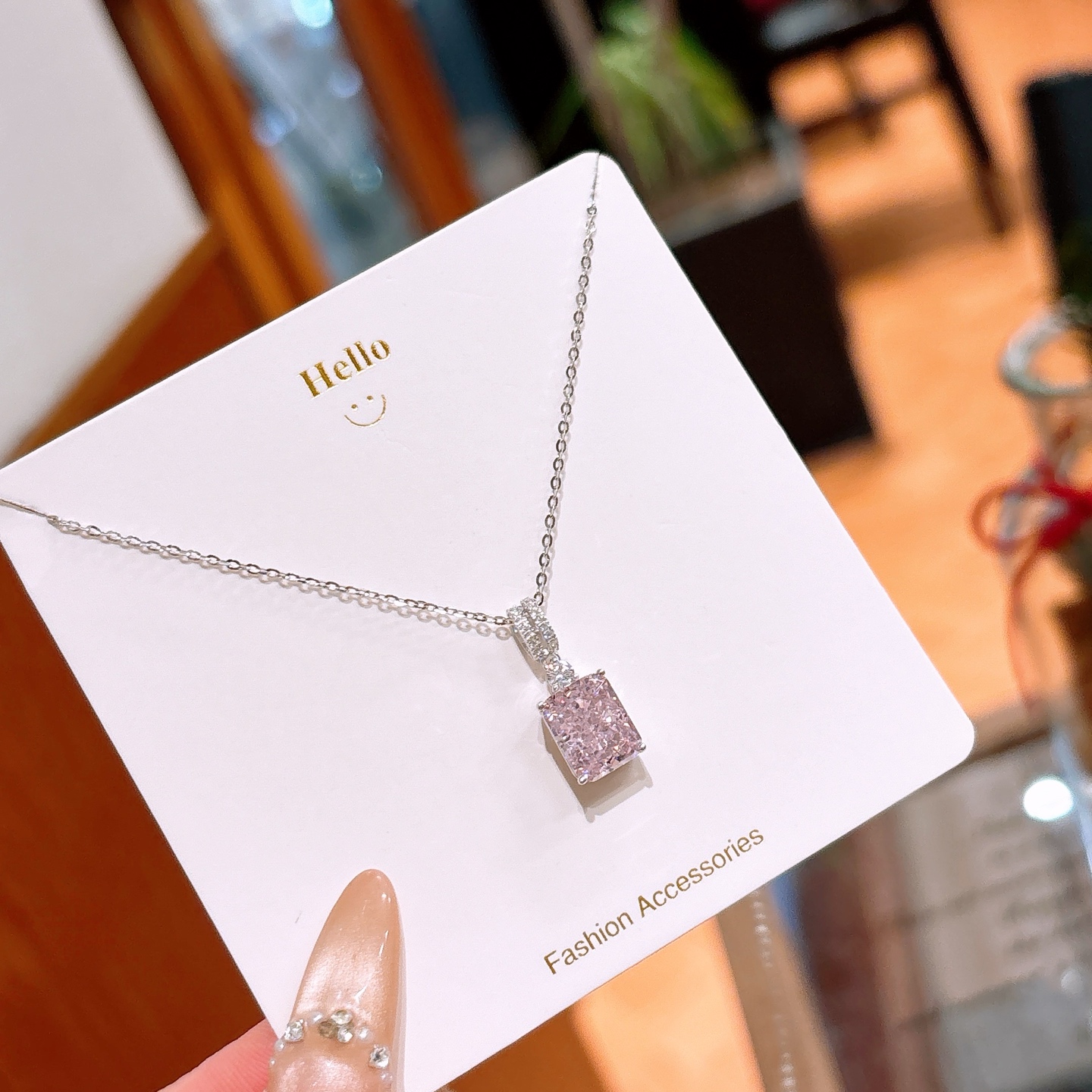 Solid Silver High Carbon Diamond Necklace Fashion Housewarming Gold