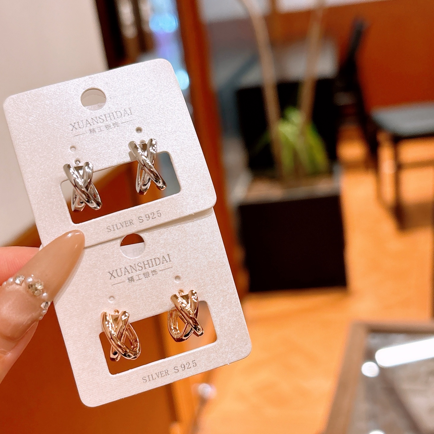 925 Silver Ear Cuffs Romantic Mother's Birthday Gold