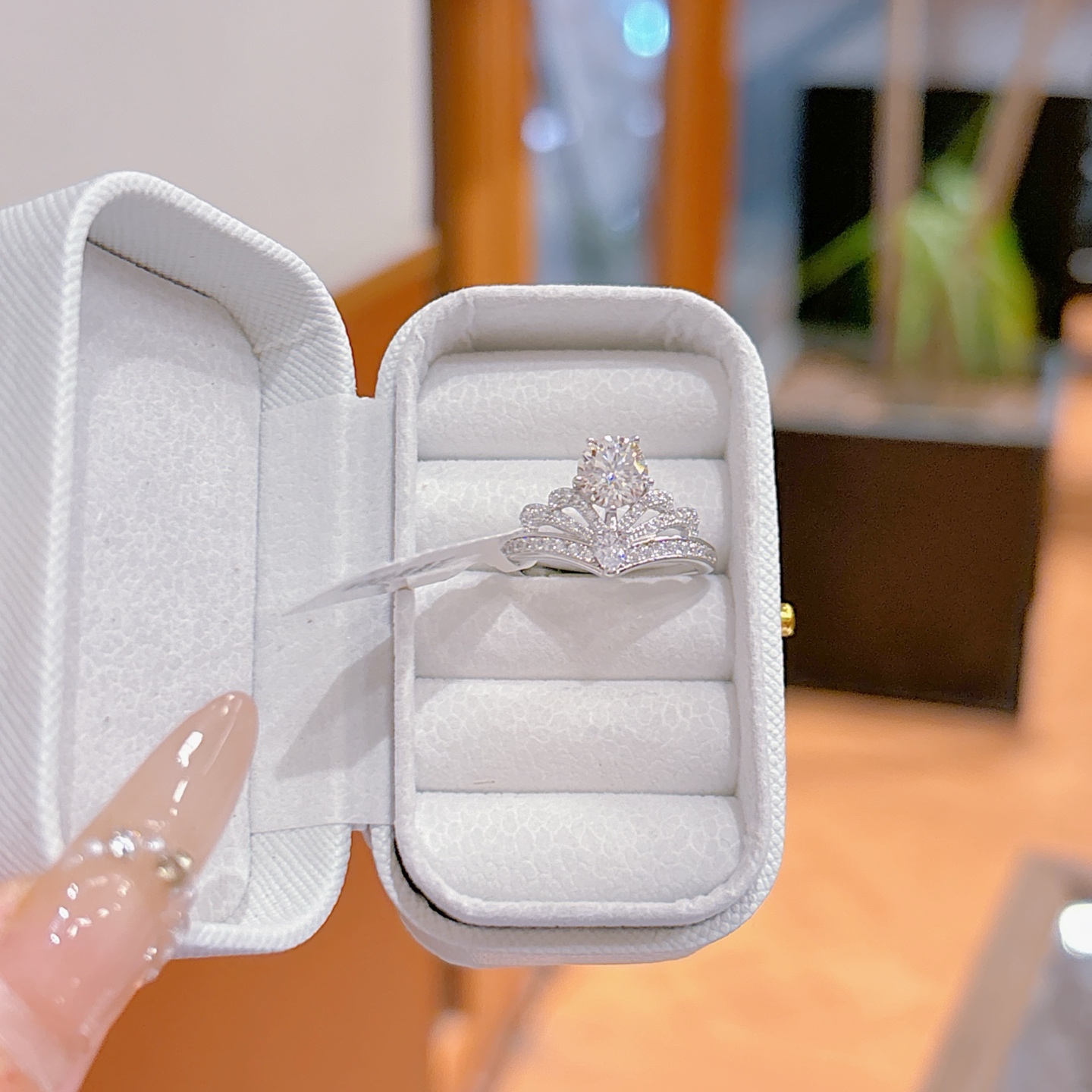 High Polish Silver Moissanite Ring Ins Style Teacher's Day Silver