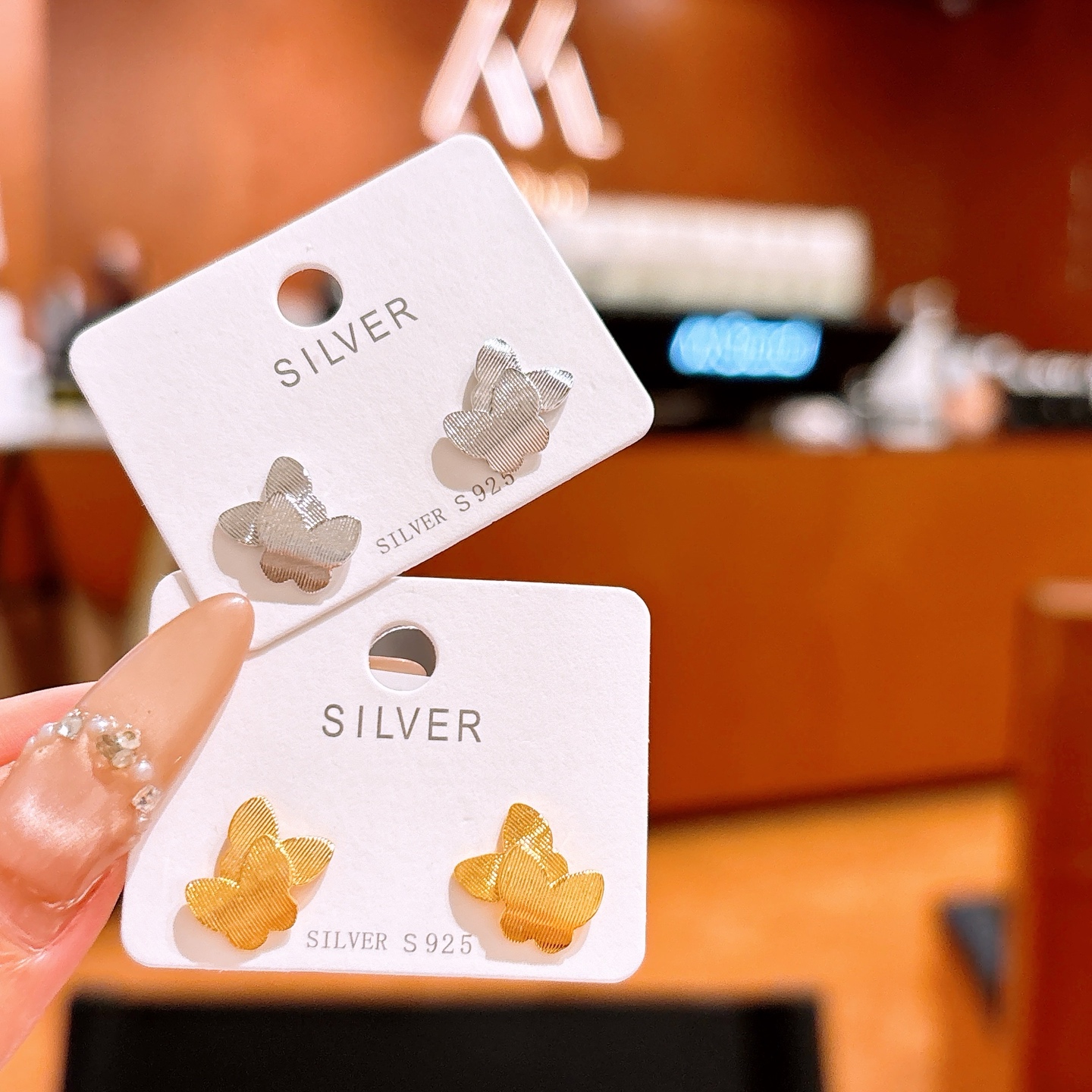 Solid Silver Earrings Intellectual Everyday Wear Gold