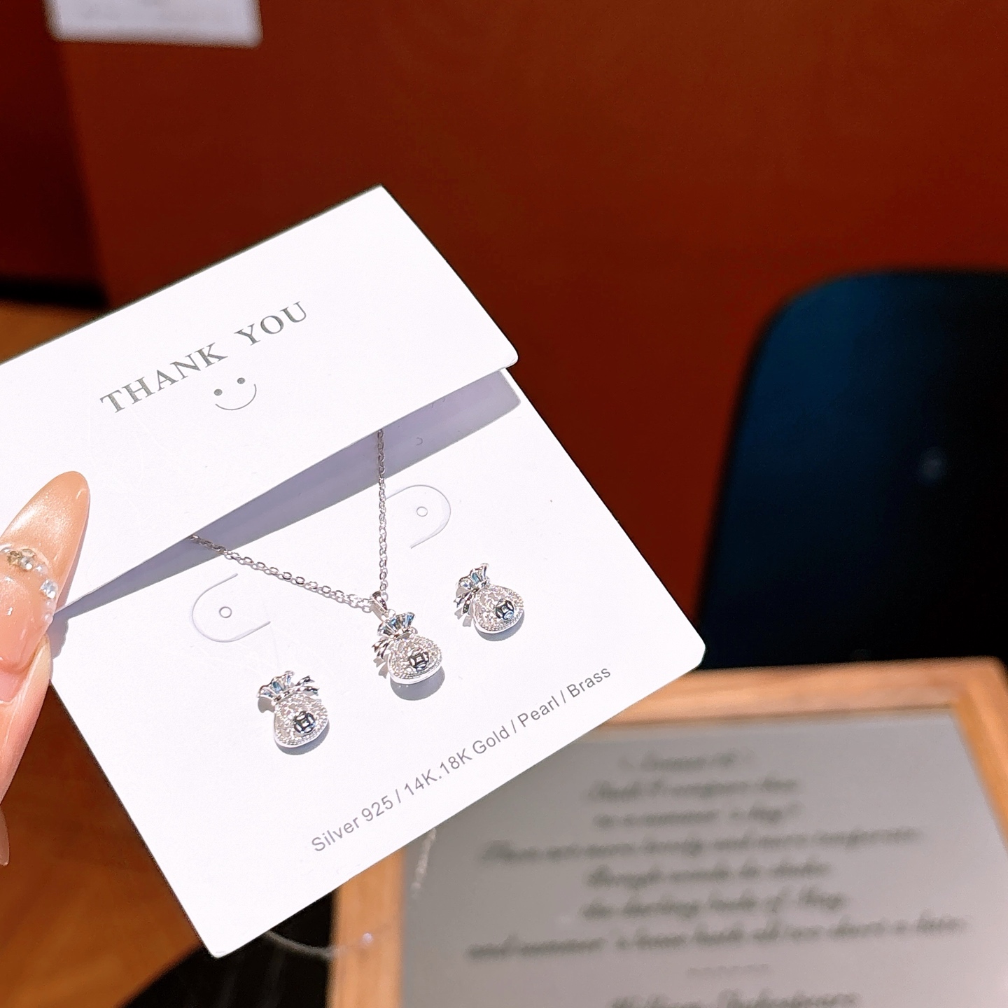 Fine Silver Earrings & Necklace Set Intellectual Proposal Silver