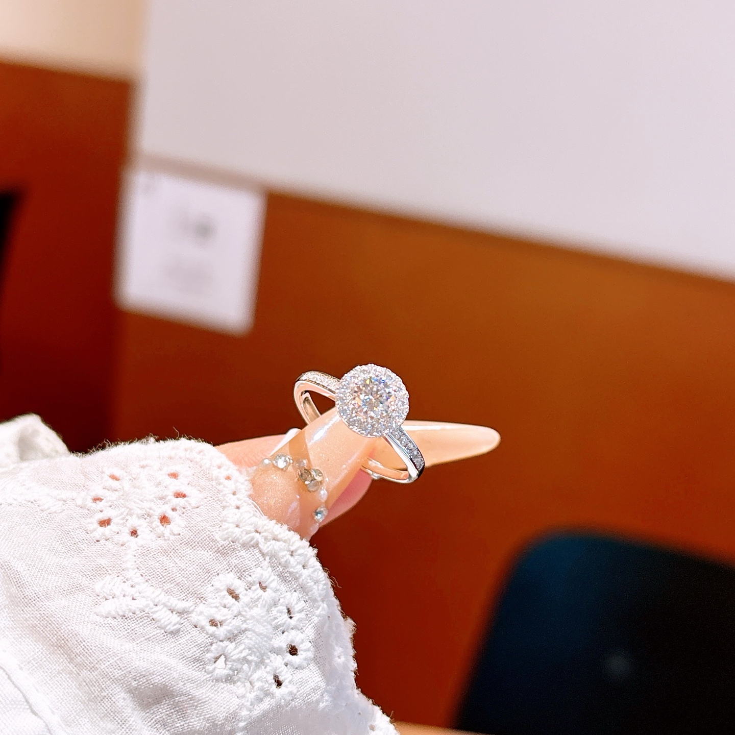 Nickel Free Silver Moissanite Ring Dainty Annual Party Gold