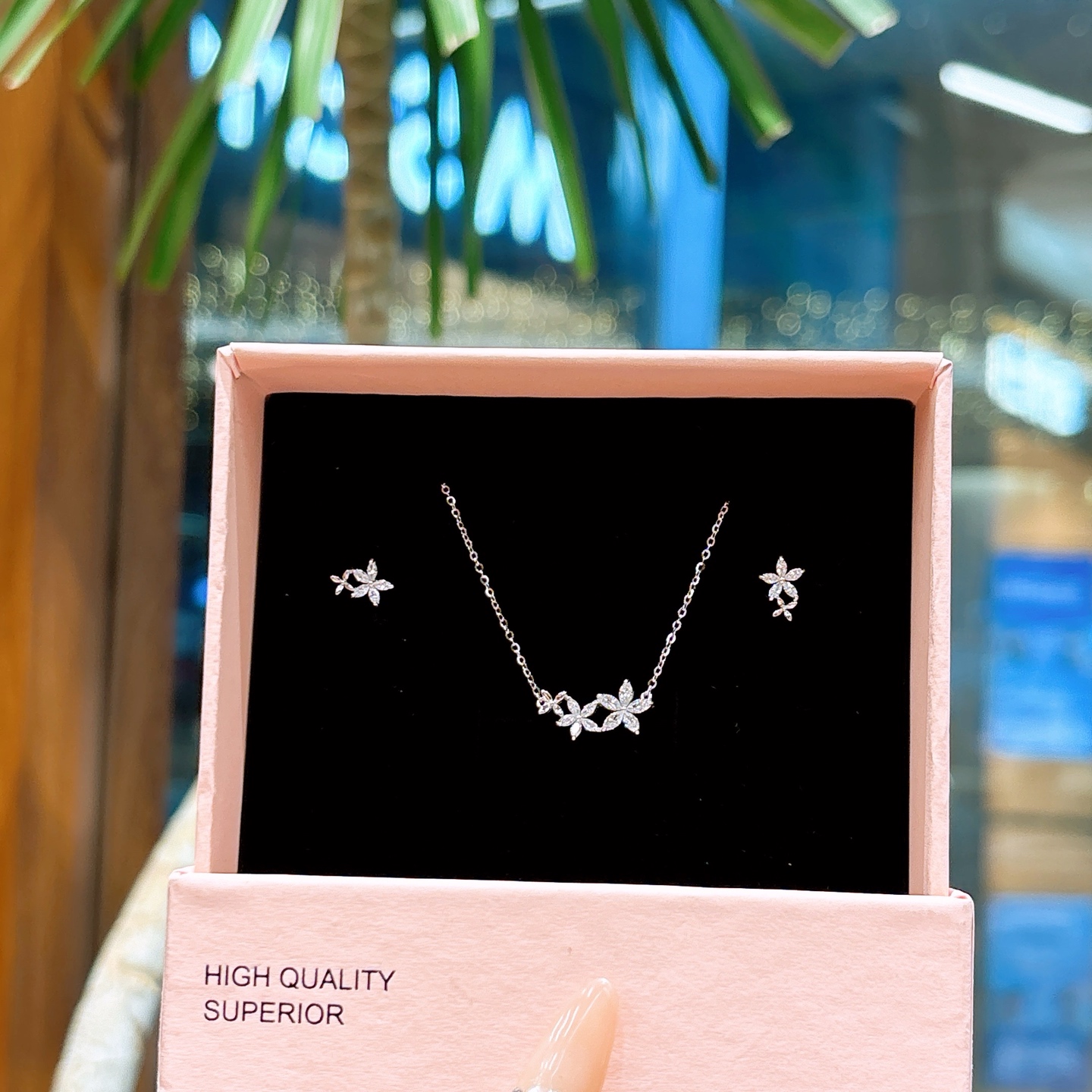 Fine Silver Earrings & Necklace Set Vintage Travel Silver