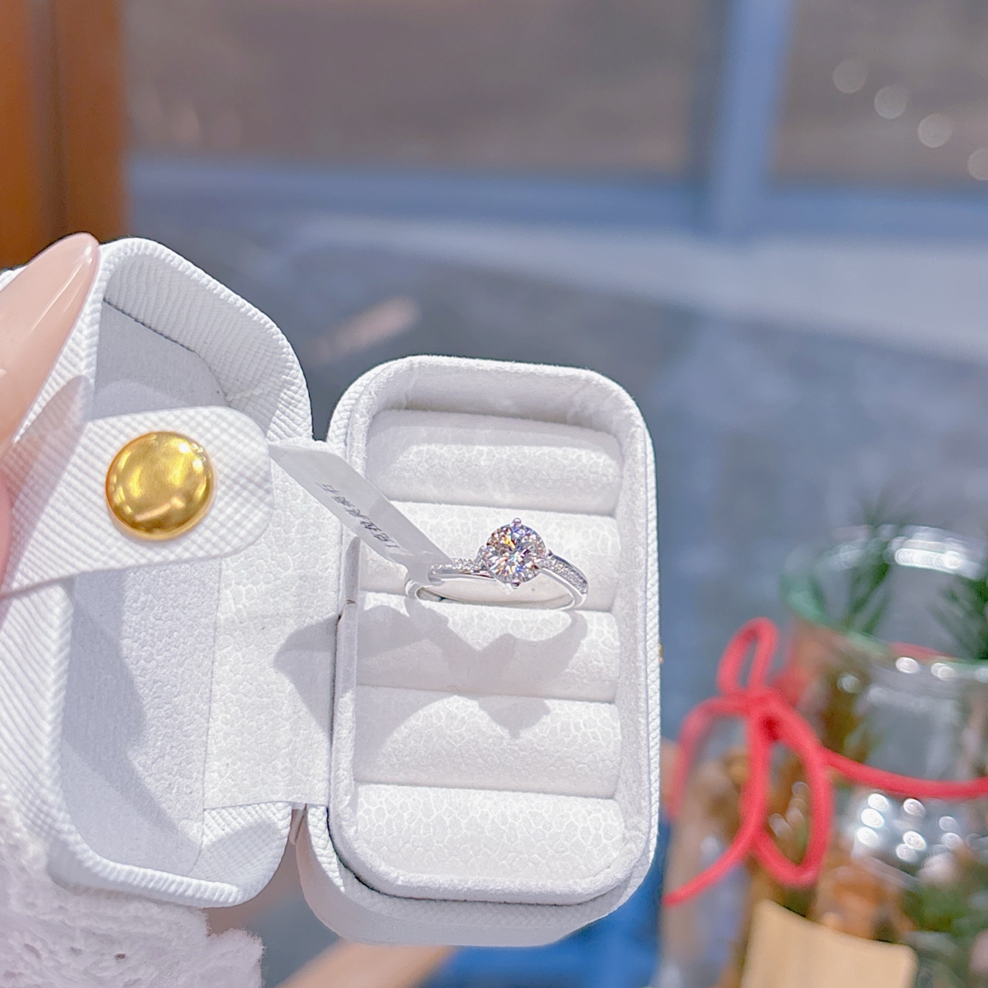 S925 Sterling Silver Moissanite Ring Romantic Everyday Wear Silver