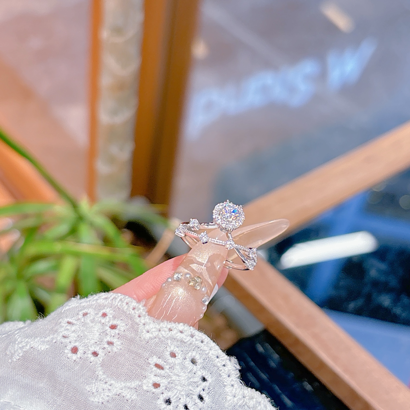 Nickel Free Silver Moissanite Ring Artistic Workplace Silver