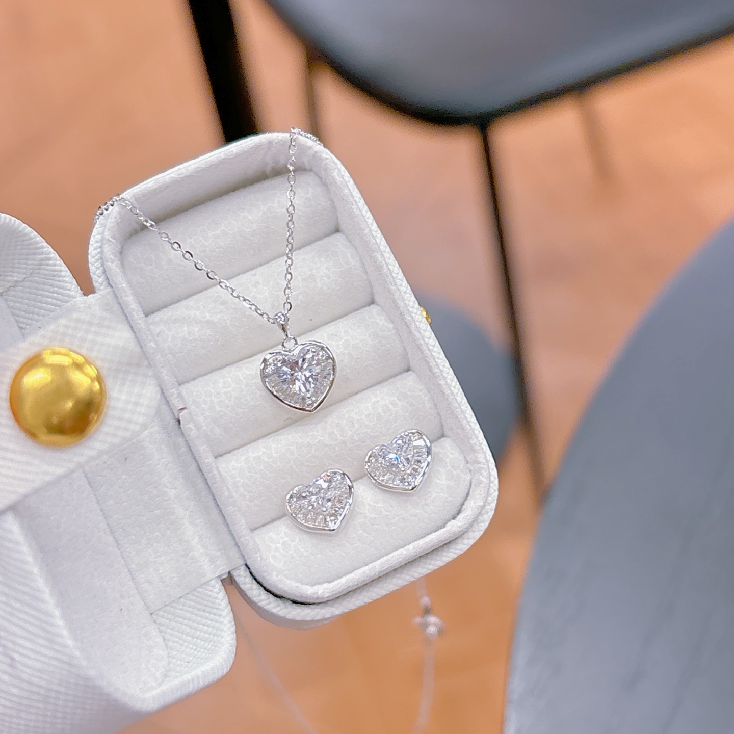 925 Silver Earrings & Necklace Set Gentle Engagement Silver