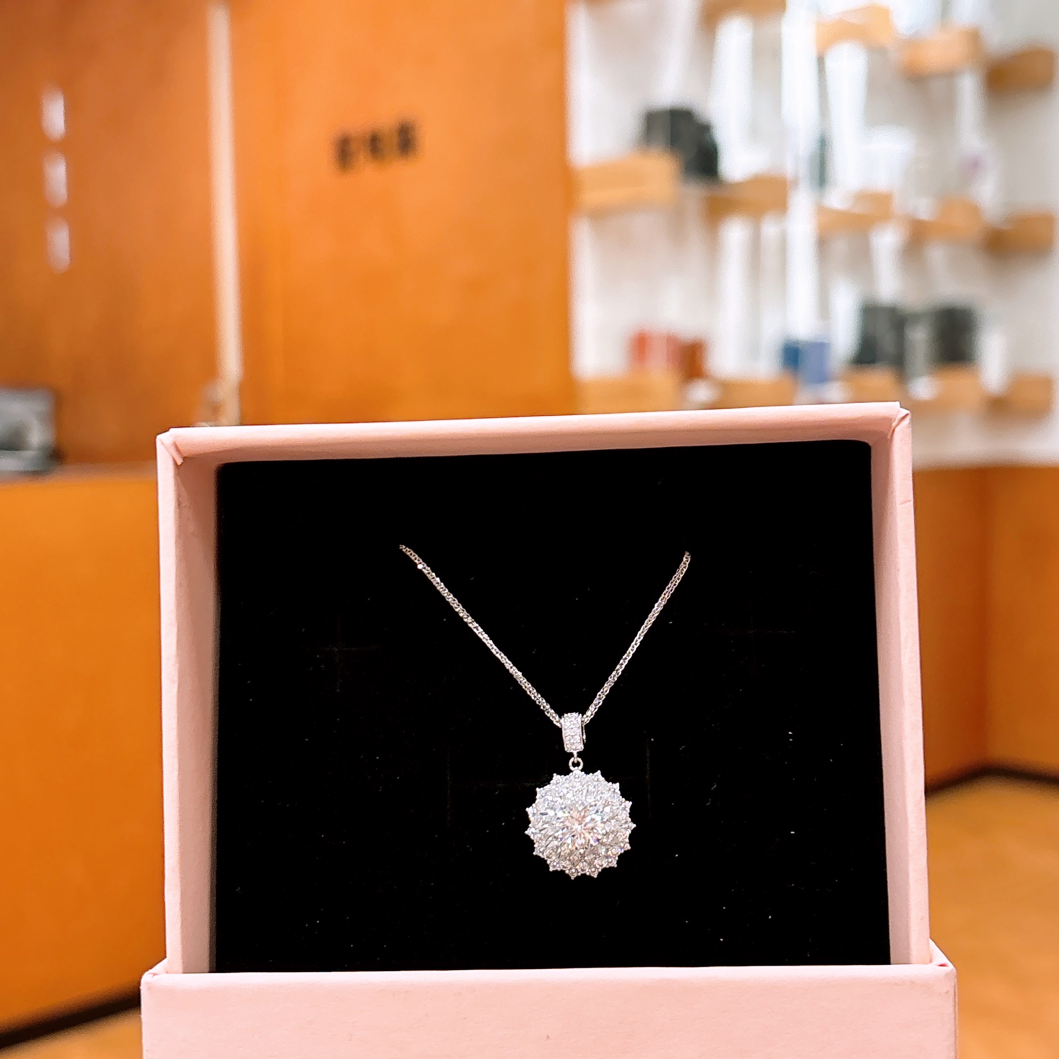 高級感ニッケル無添加銀モアッサナイトネックレスシルバー 記念日