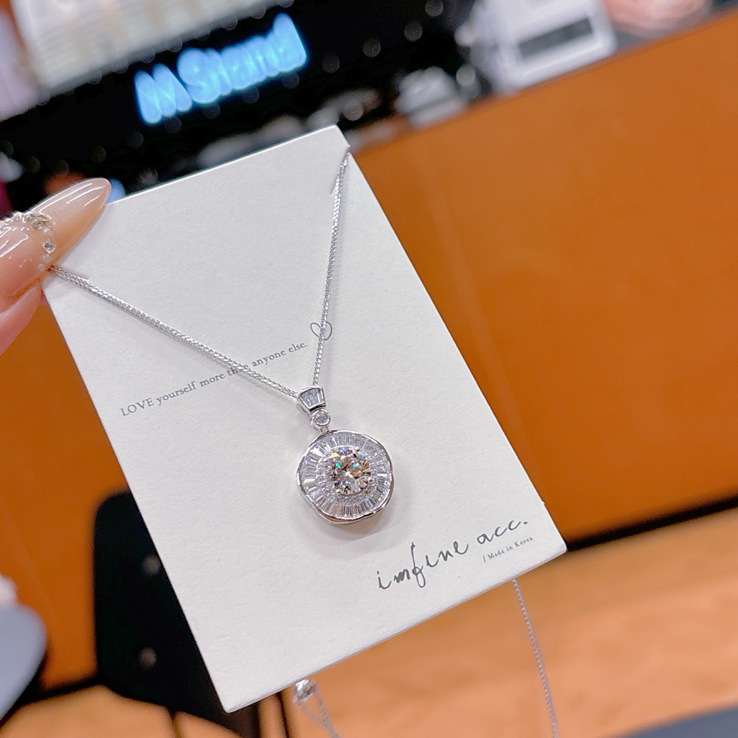 Hypoallergenes Silber Moissanit Kette Wald Heiratsantrag Silber