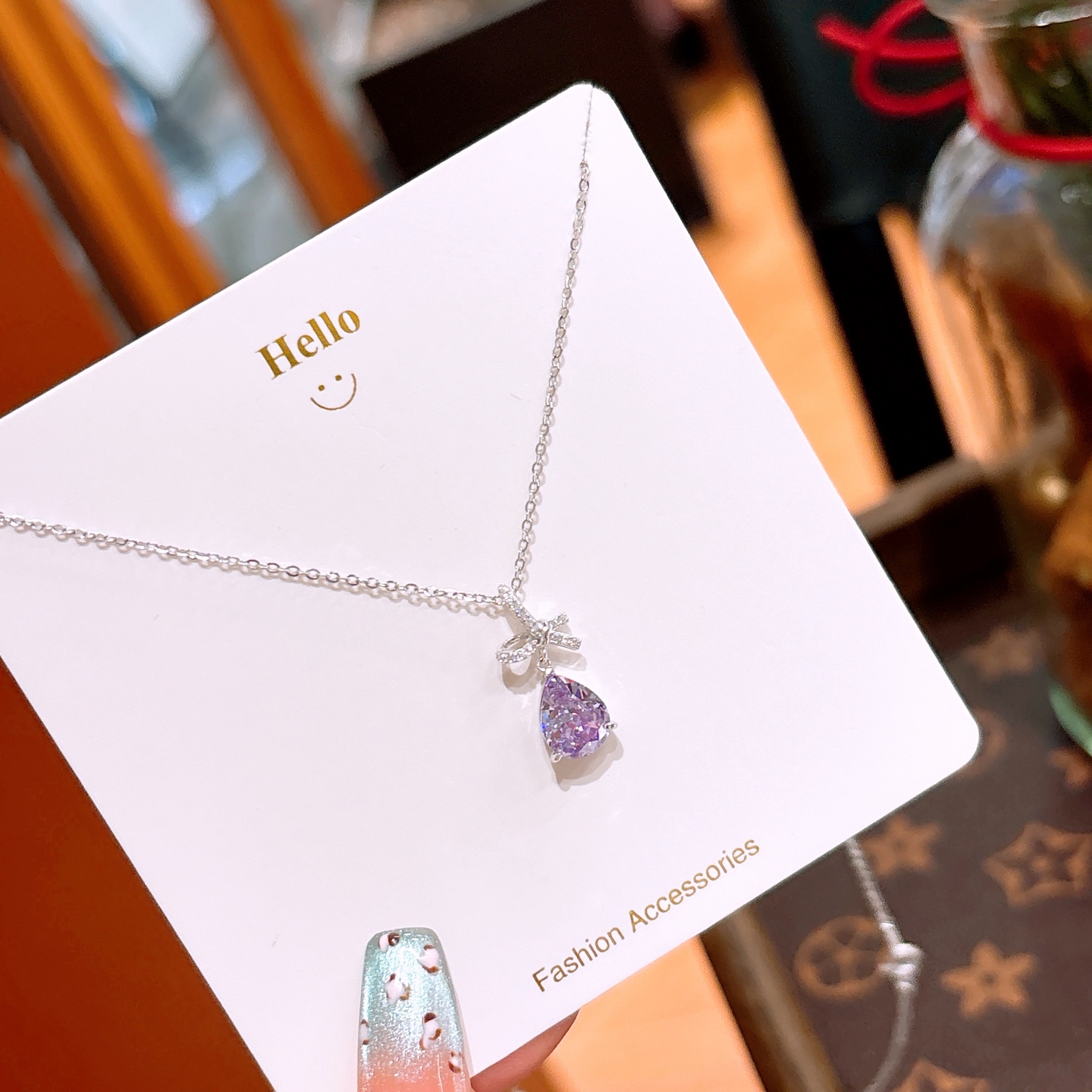 Low Allergy Silver High Carbon Diamond Necklace Romantic New Year