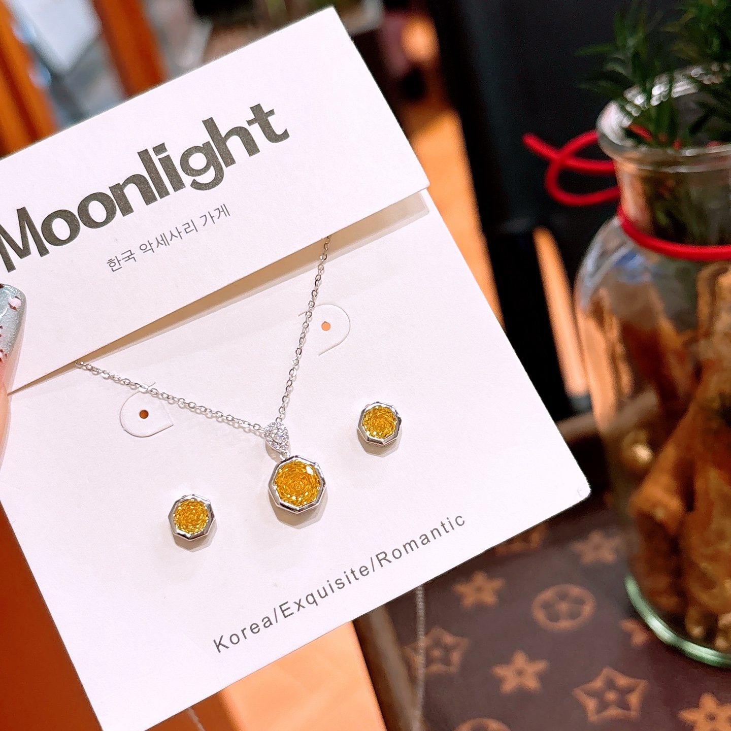 Fine Silver Earrings & Necklace Set Premium New Year Silver