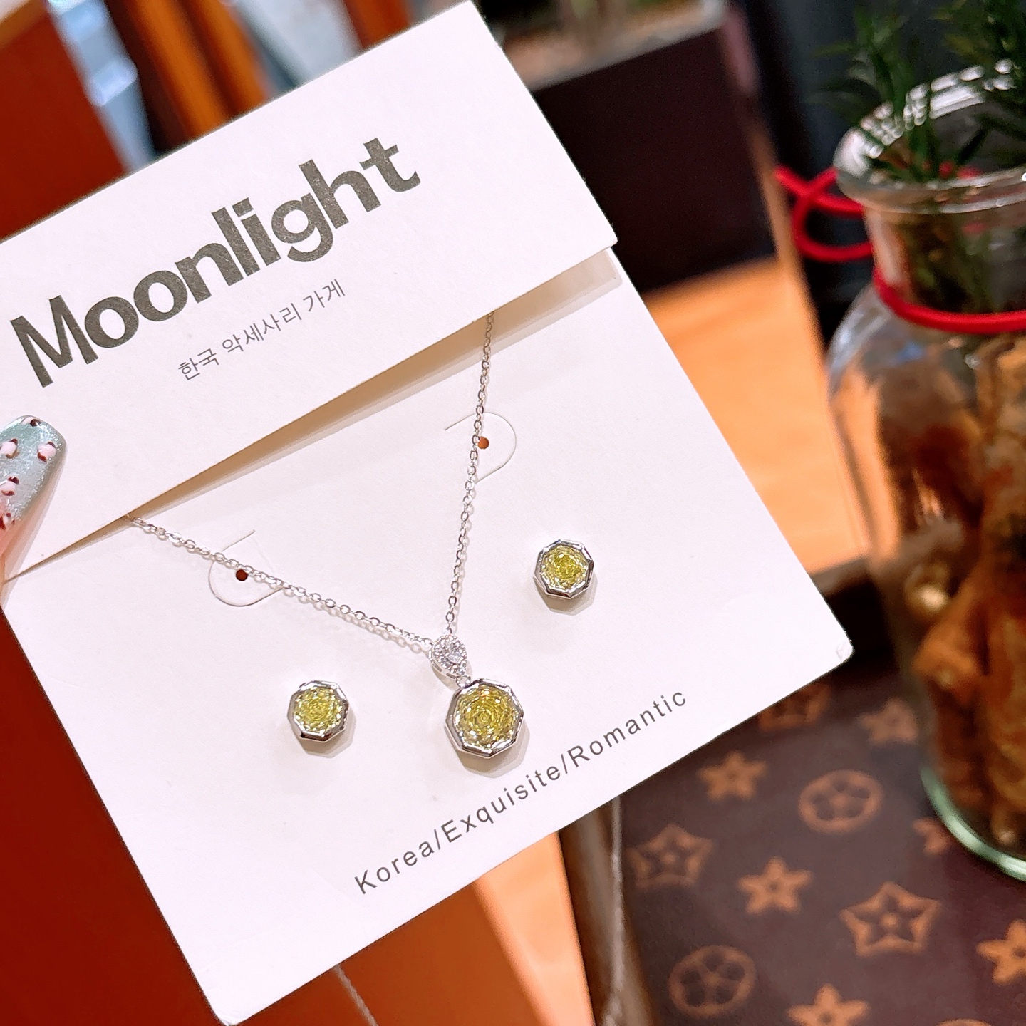 Hypoallergenic Silver Earrings & Necklace Set Ethereal Mother's Day