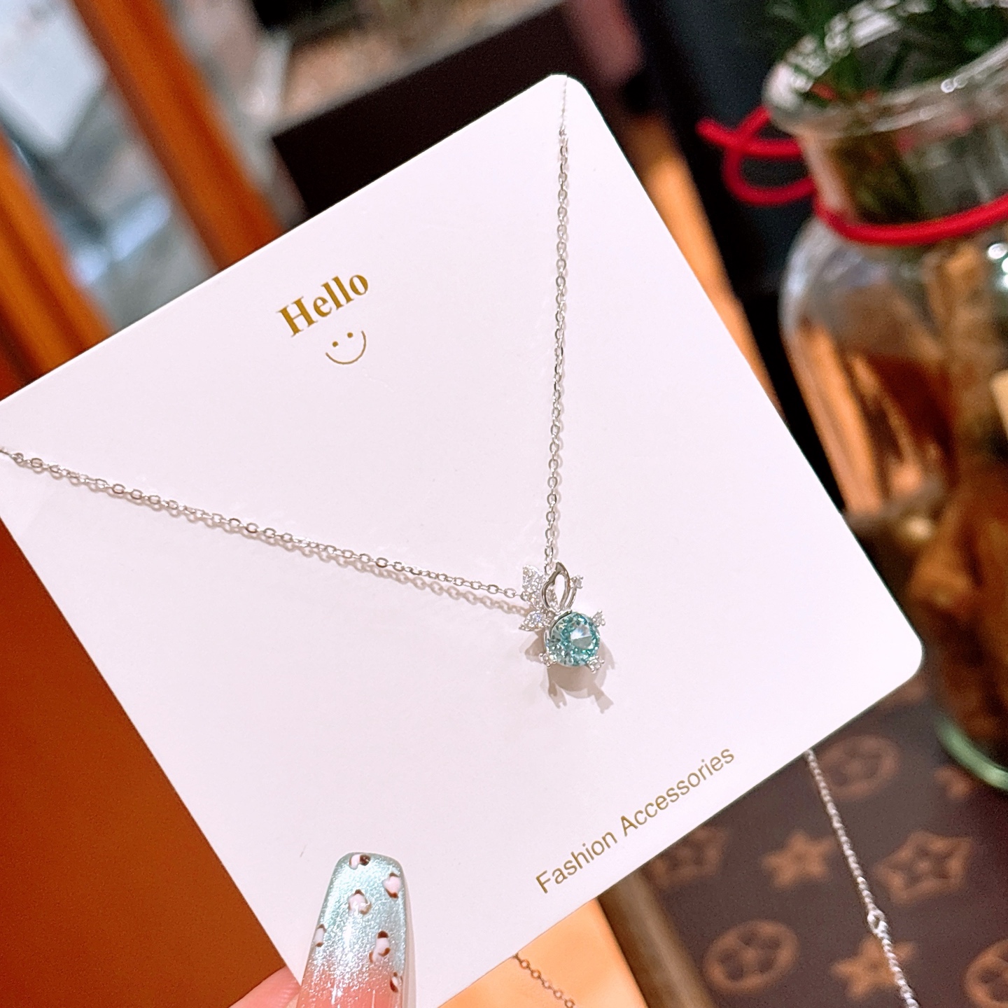 Low Allergy Silver High Carbon Diamond Necklace Playful Proposal