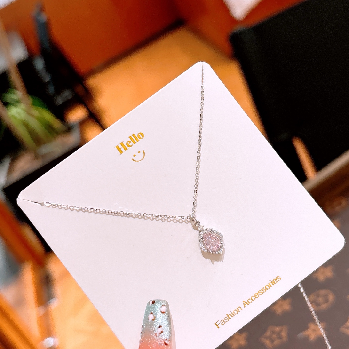 Solid Silver High Carbon Diamond Necklace Sweet & Cool Proposal Silver