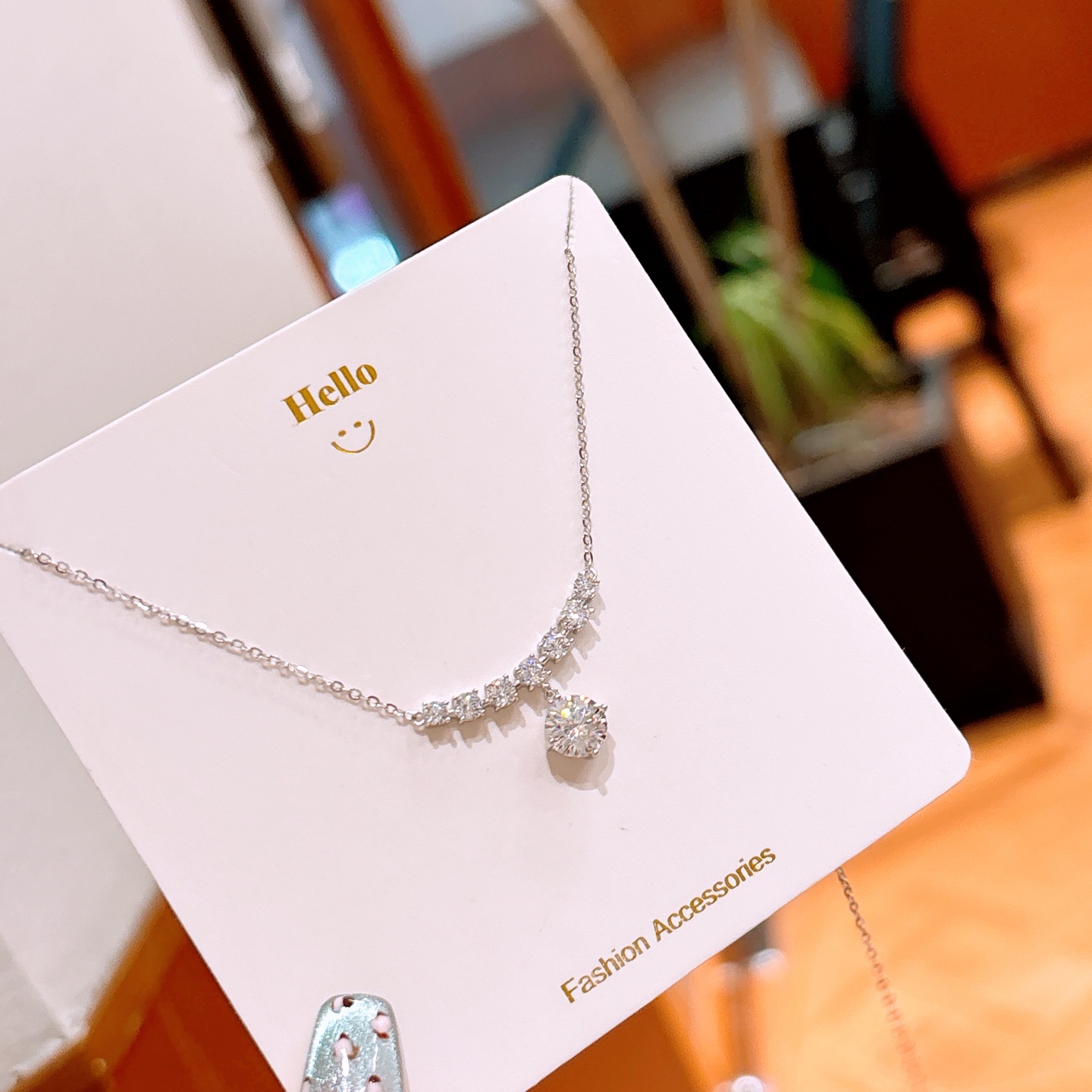 Solid Silver Moissanite Necklace Sweet Travel Gold