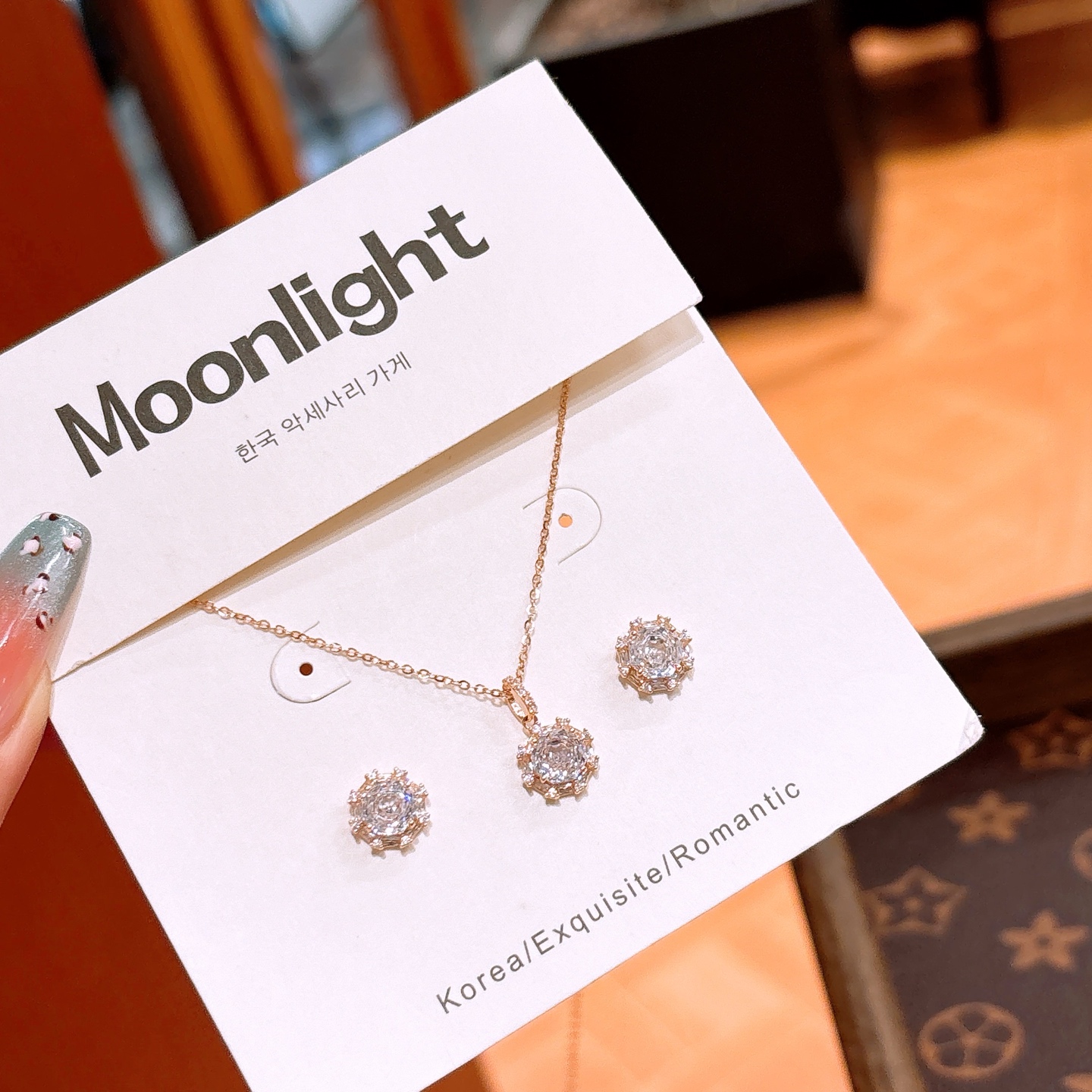 Low Allergy Silver Earrings & Necklace Set Fresh Wedding Favor Gold