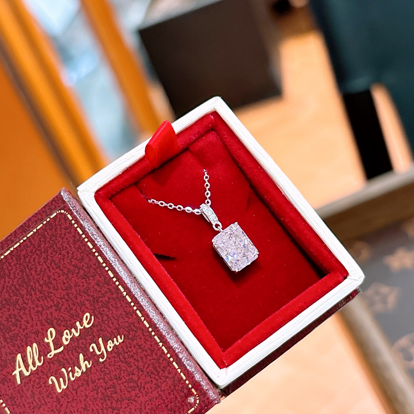 Low Allergy Silver High Carbon Diamond Necklace Pure Banquet Gold