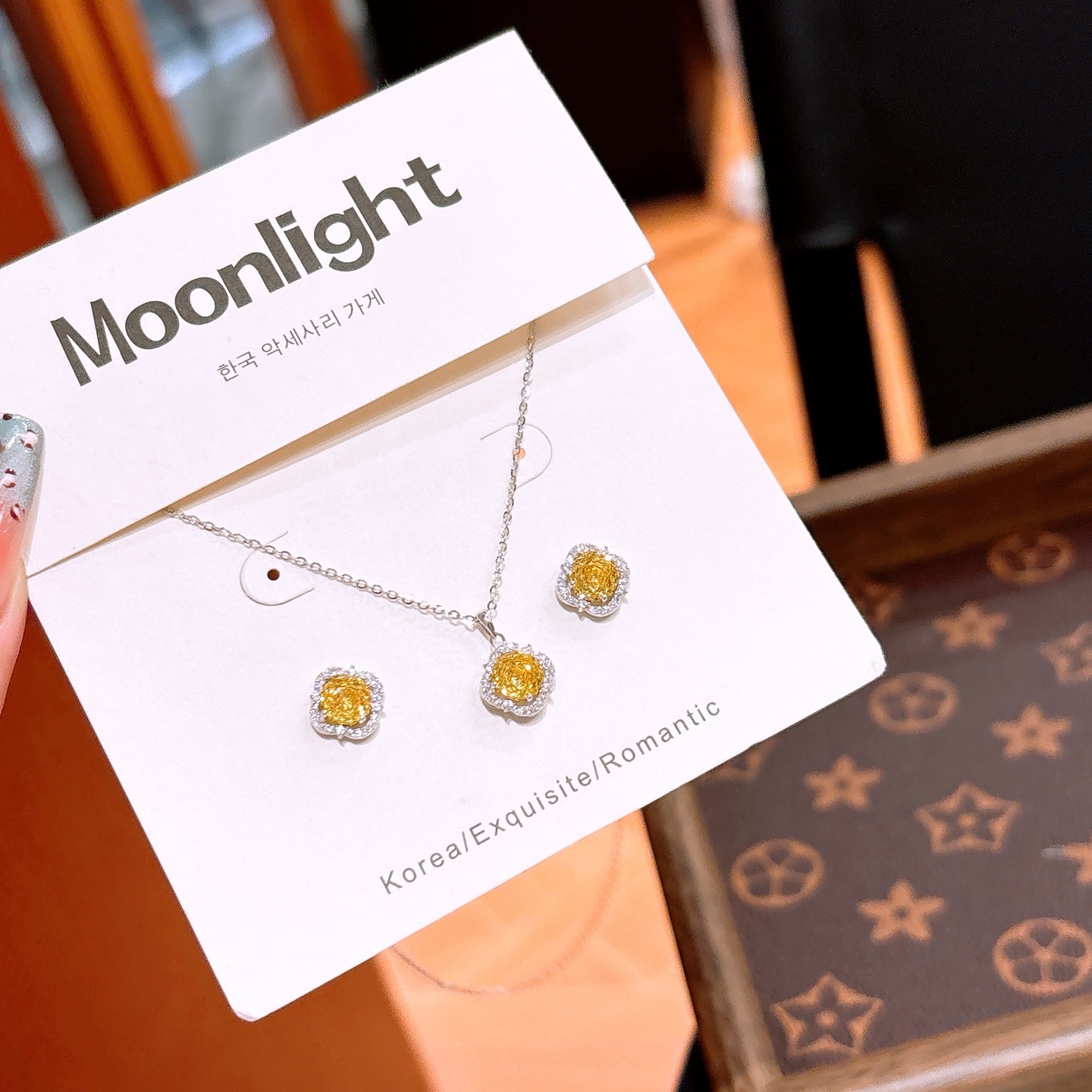 さわやか系925シルバーイヤリング＆ネックレスセットシルバー バレンタインデー