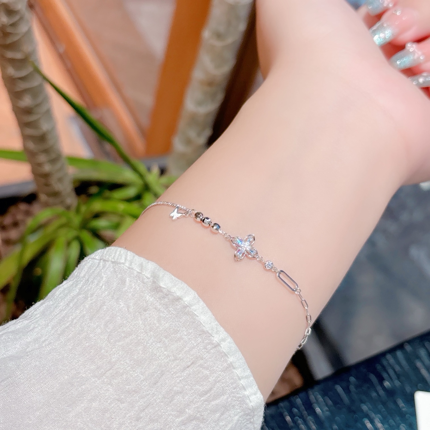 甘いファインシルバーブレスレットシルバー 母の日