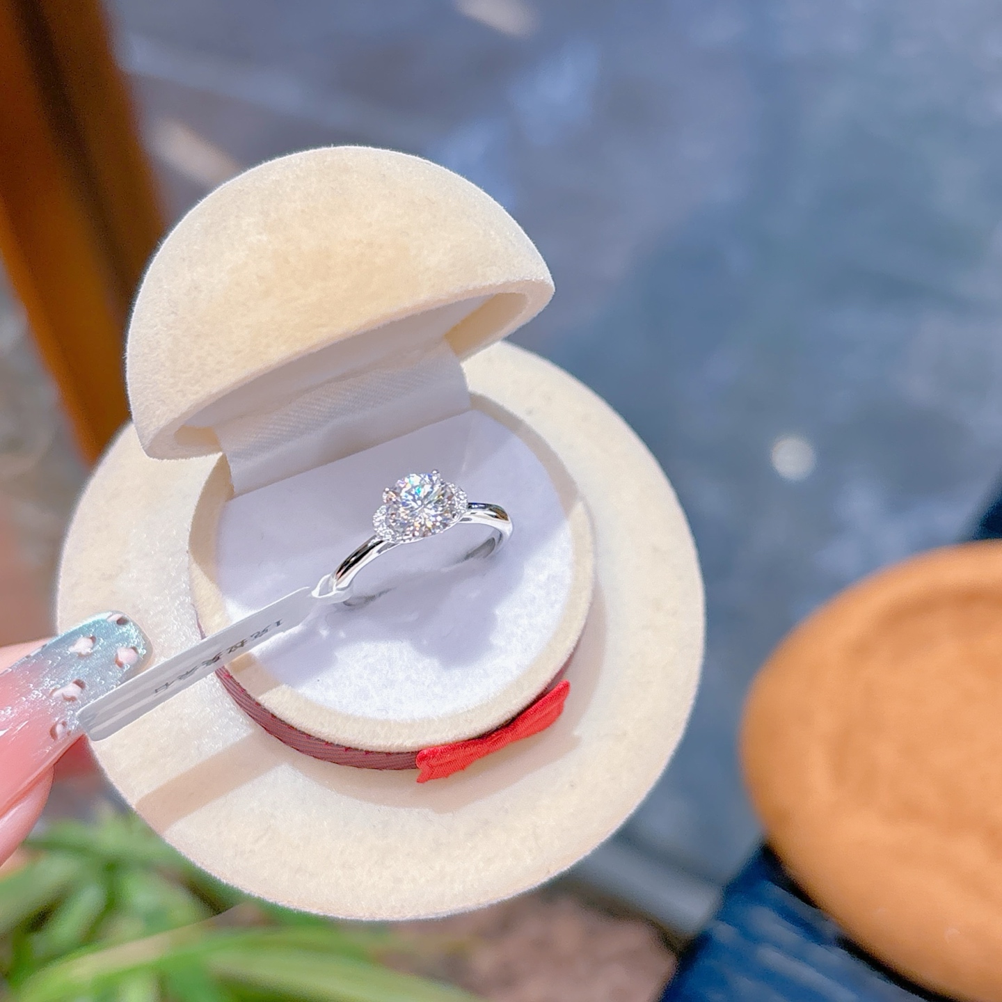 ユニーク低アレルギー銀モアッサナイトリングシルバー 晩餐会