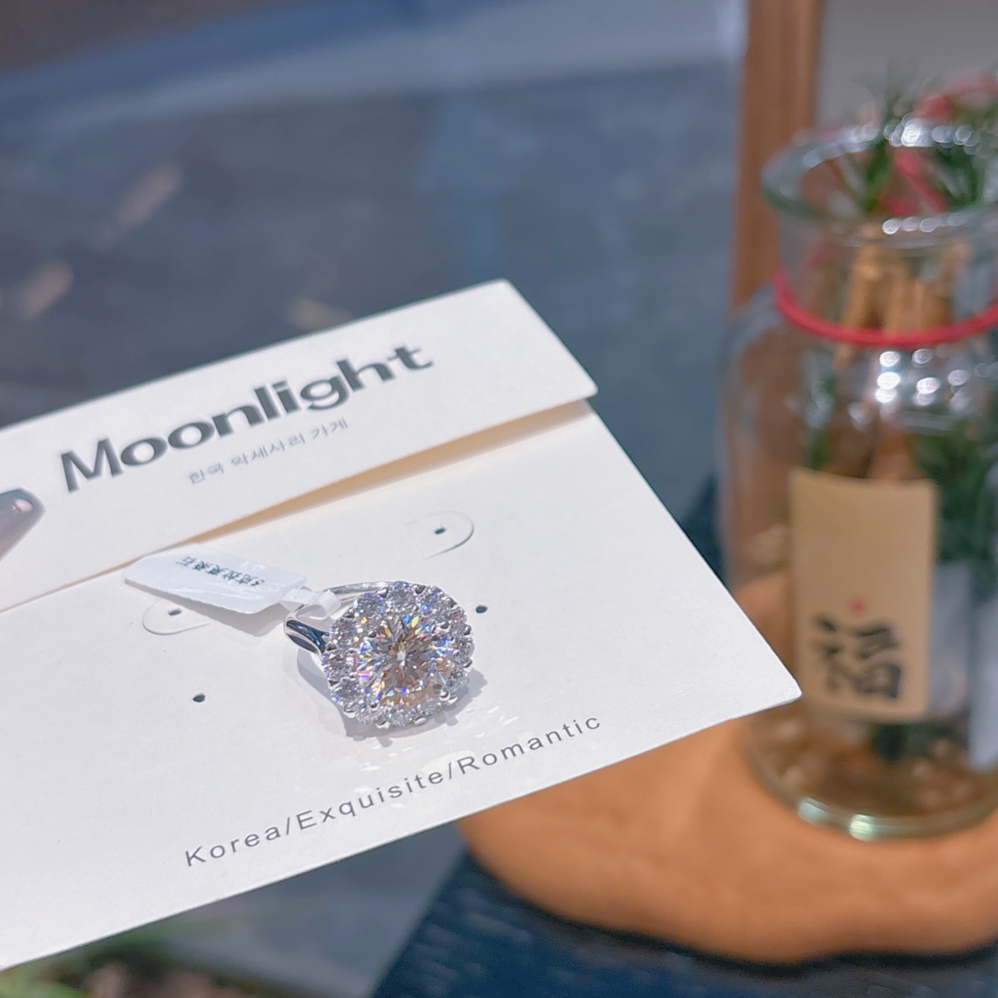 韓国風高品質シルバーモアッサナイトリングシルバー 旅行