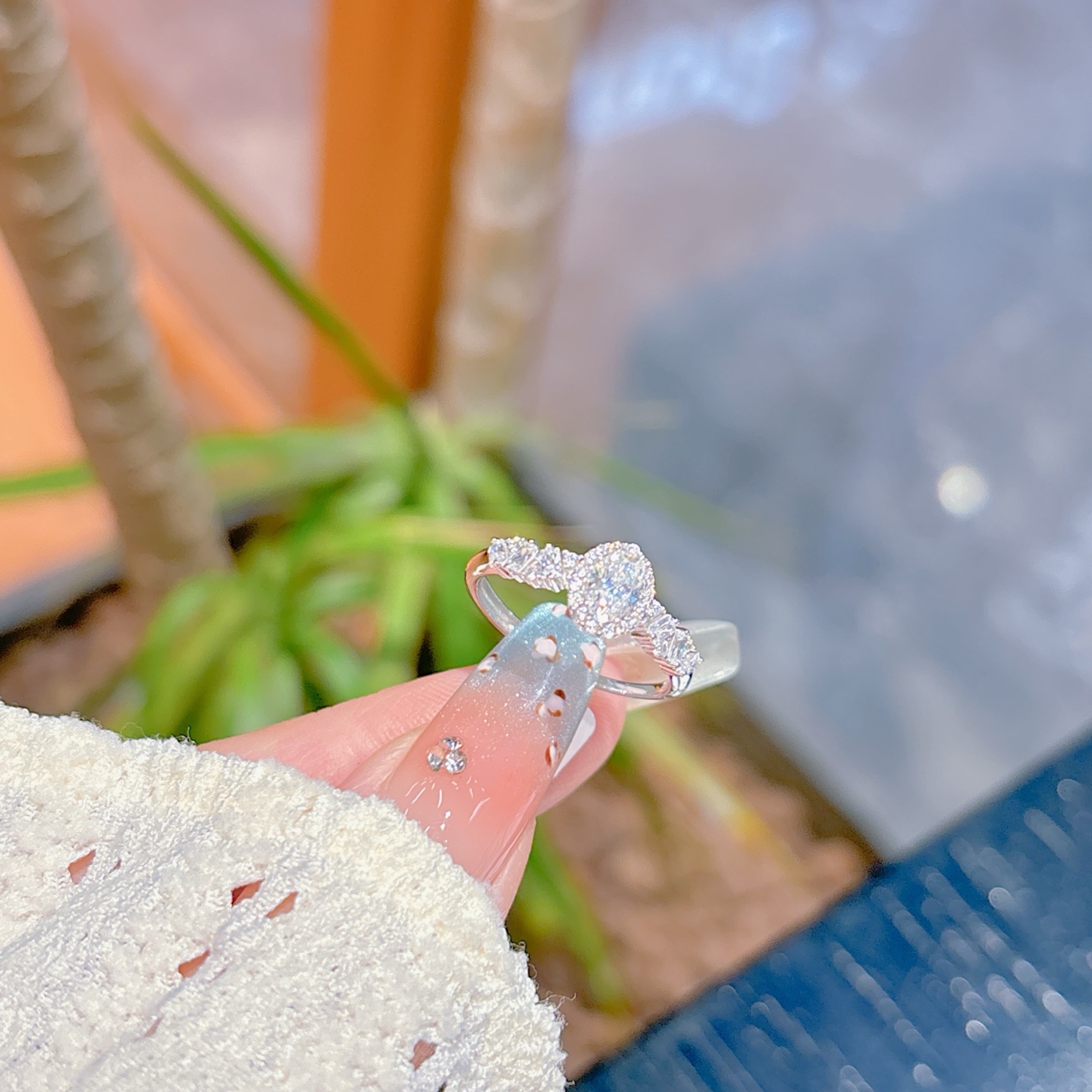 ミニマルアレルギー対応シルバーモアッサナイトリングシルバー 母の日