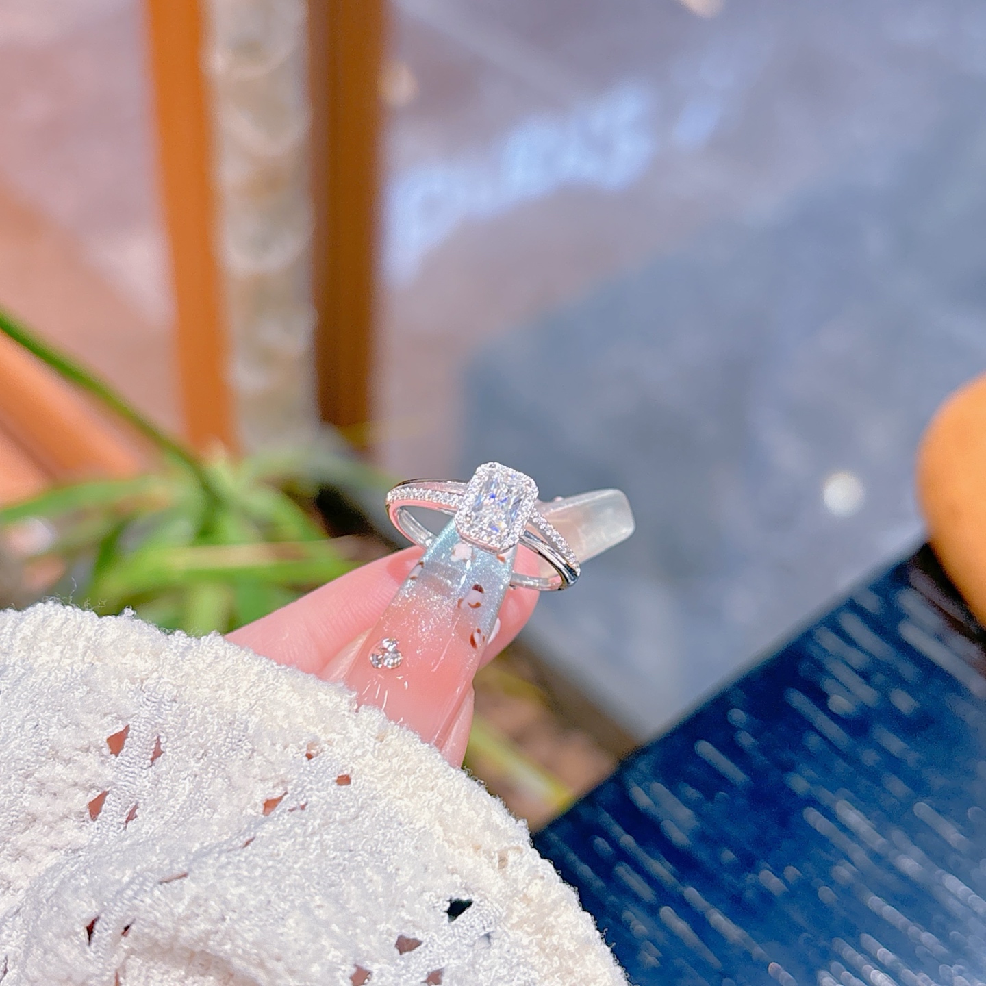 森ガールS925スターリングシルバーモアッサナイトリングゴールド 自分へのご褒美