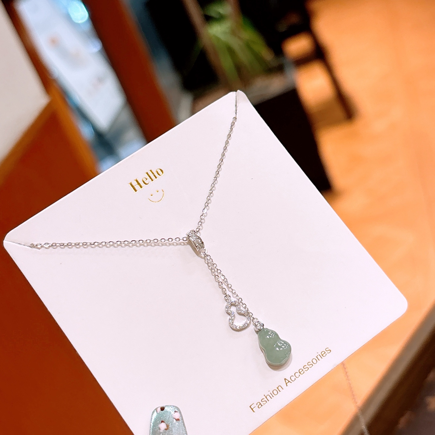 S925 Sterling Silver Jadeite Necklace Precision Spring Festival Silver