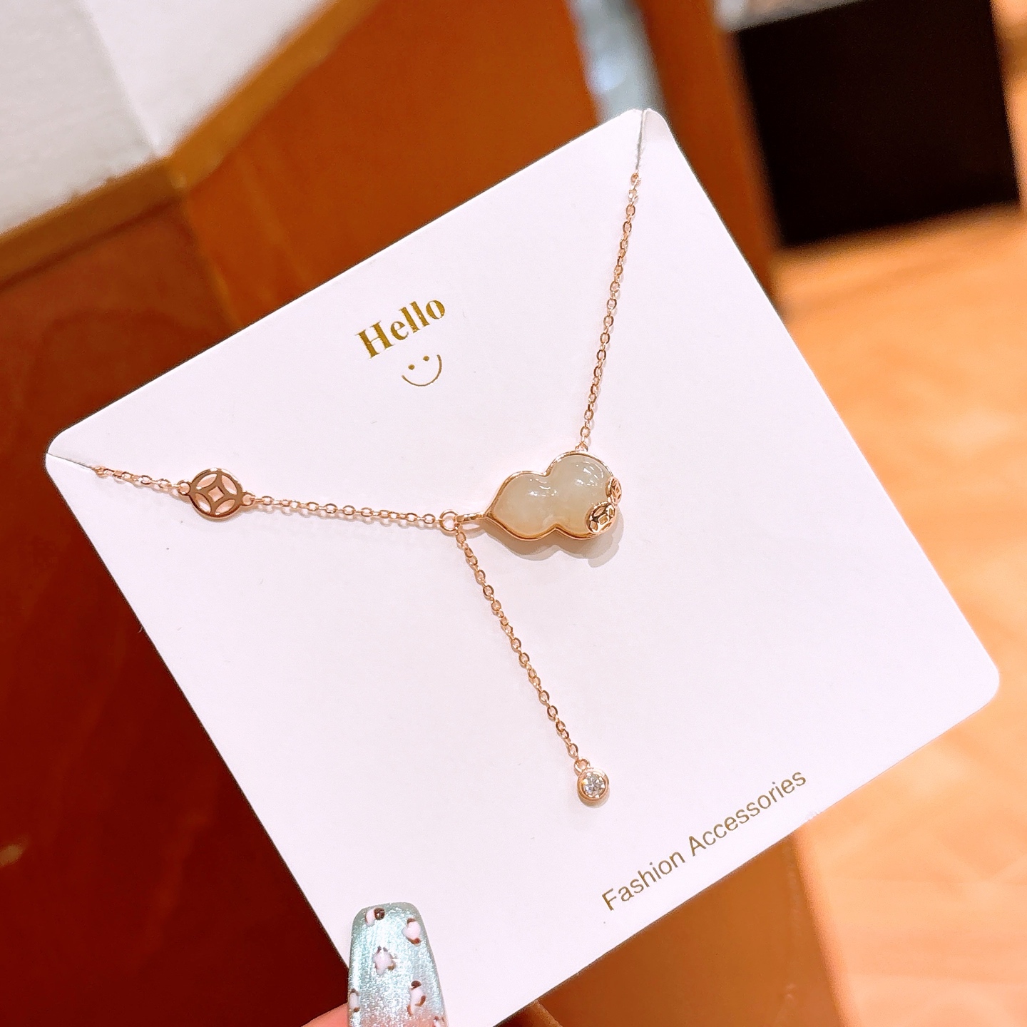 Nickel Free Silver Hetian Jade Necklace Precision Annual Party Gold