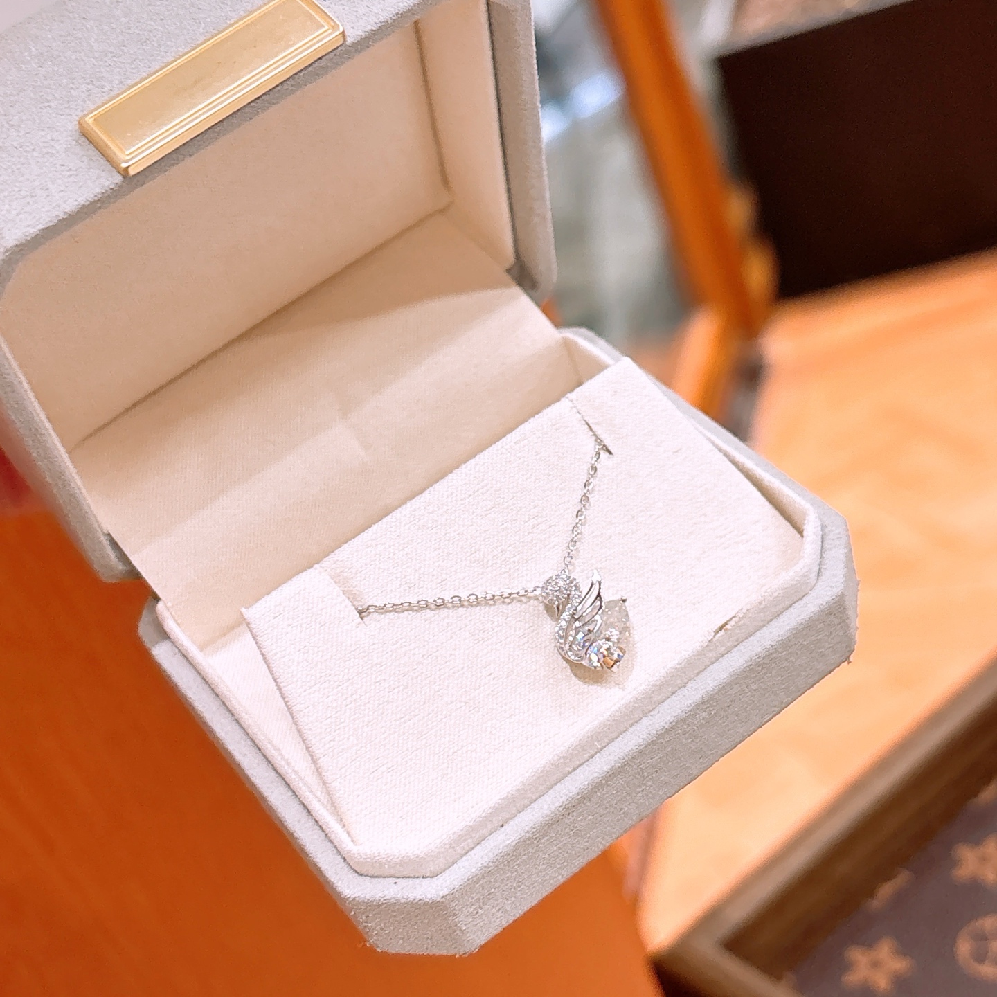S925 Sterling Silver Moissanite Necklace Korean Style Bestie Gift