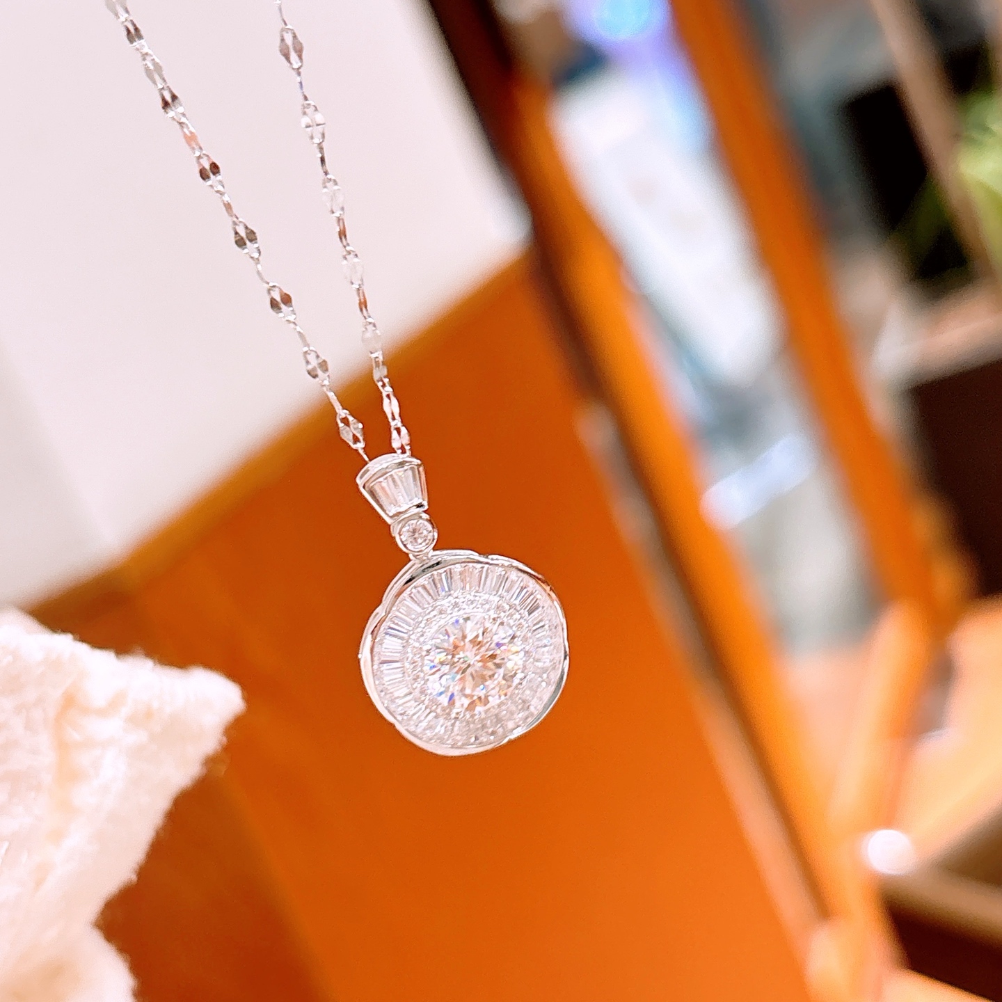 925 Silver Moissanite Necklace Chic Father's Day Gold