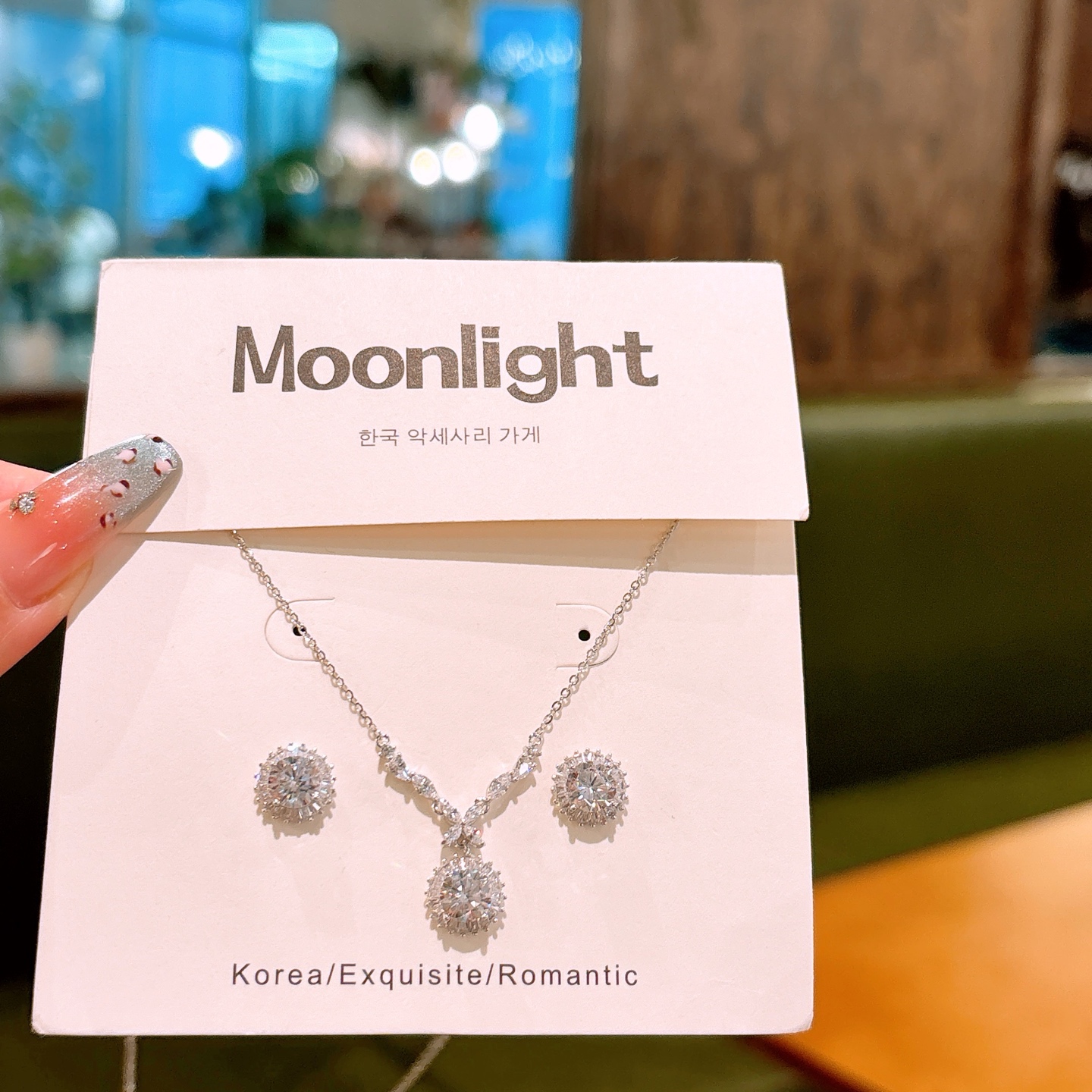 Fine Silver Earrings & Necklace Set Ethereal Christmas Gold