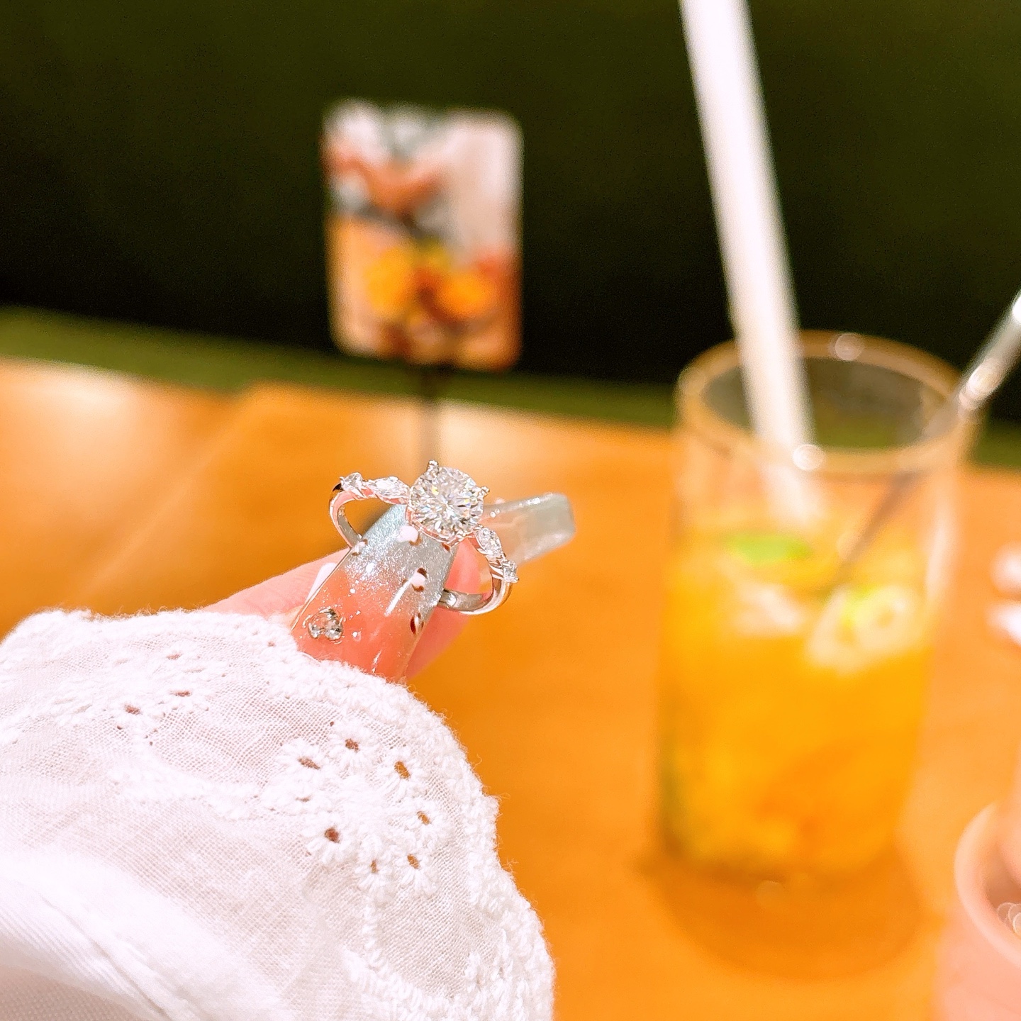 High Polish Silver Moissanite Ring Cute Banquet Silver