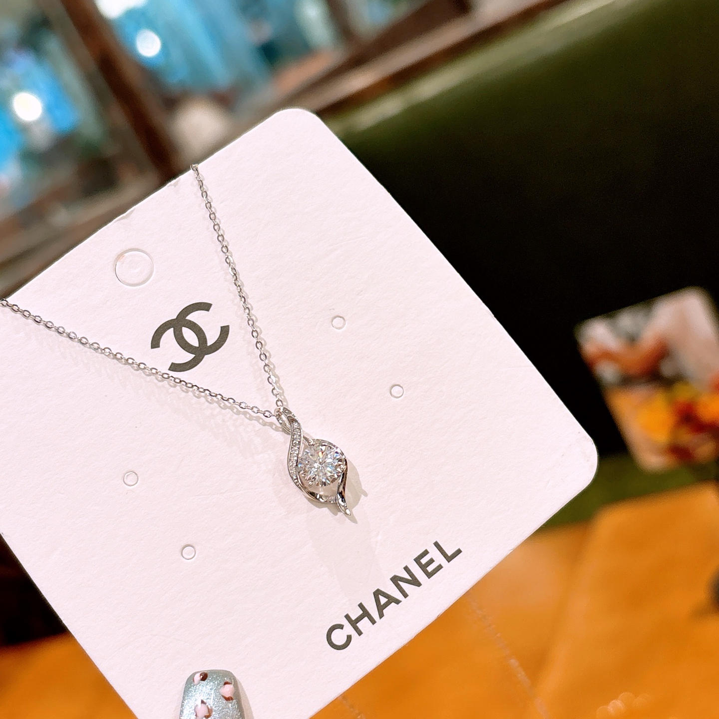 Nickelfreies Silber Moissanit Kette Lebendig Frühlingsfest Silber