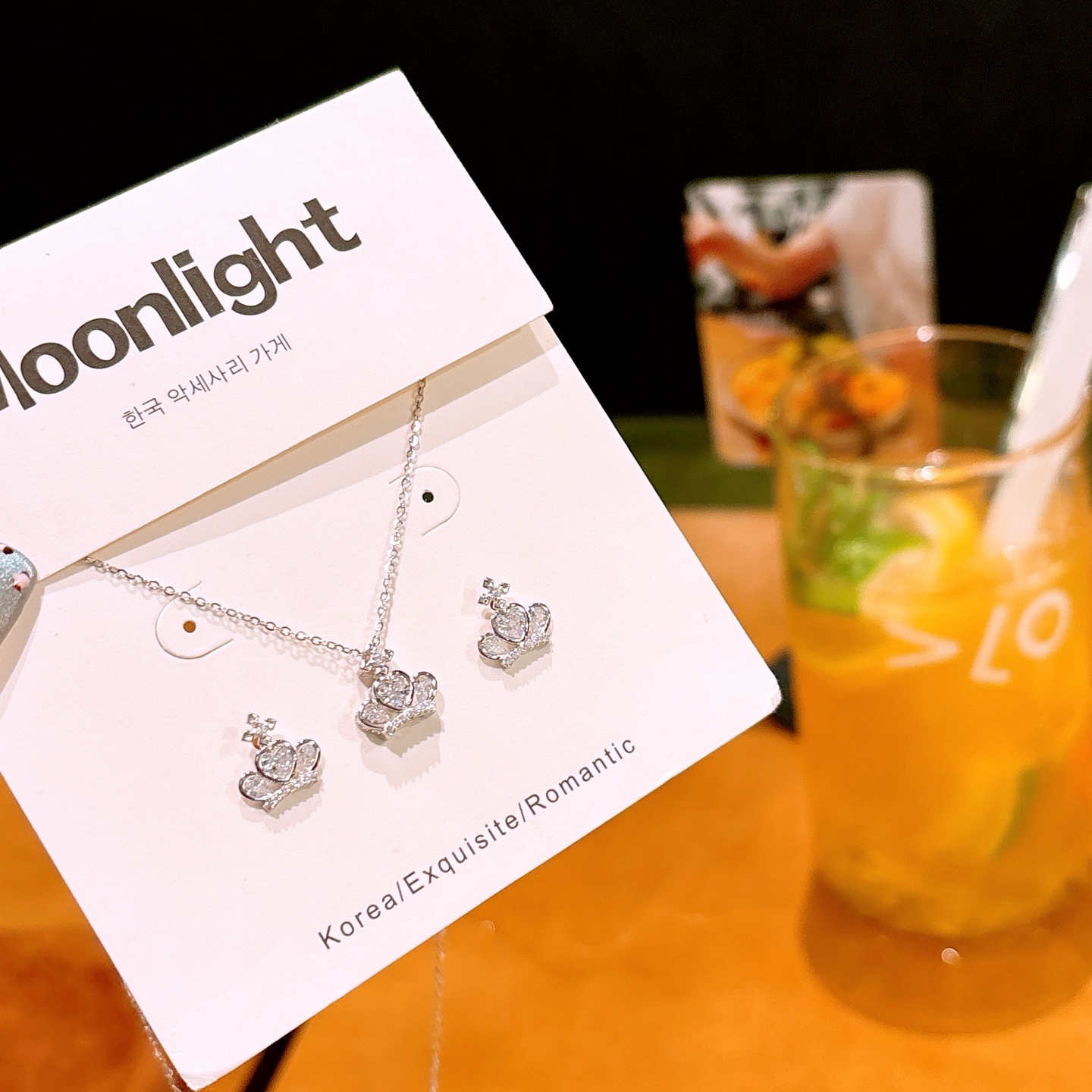 Solid Silver Earrings & Necklace Set Minimalist Teacher's Day Gold