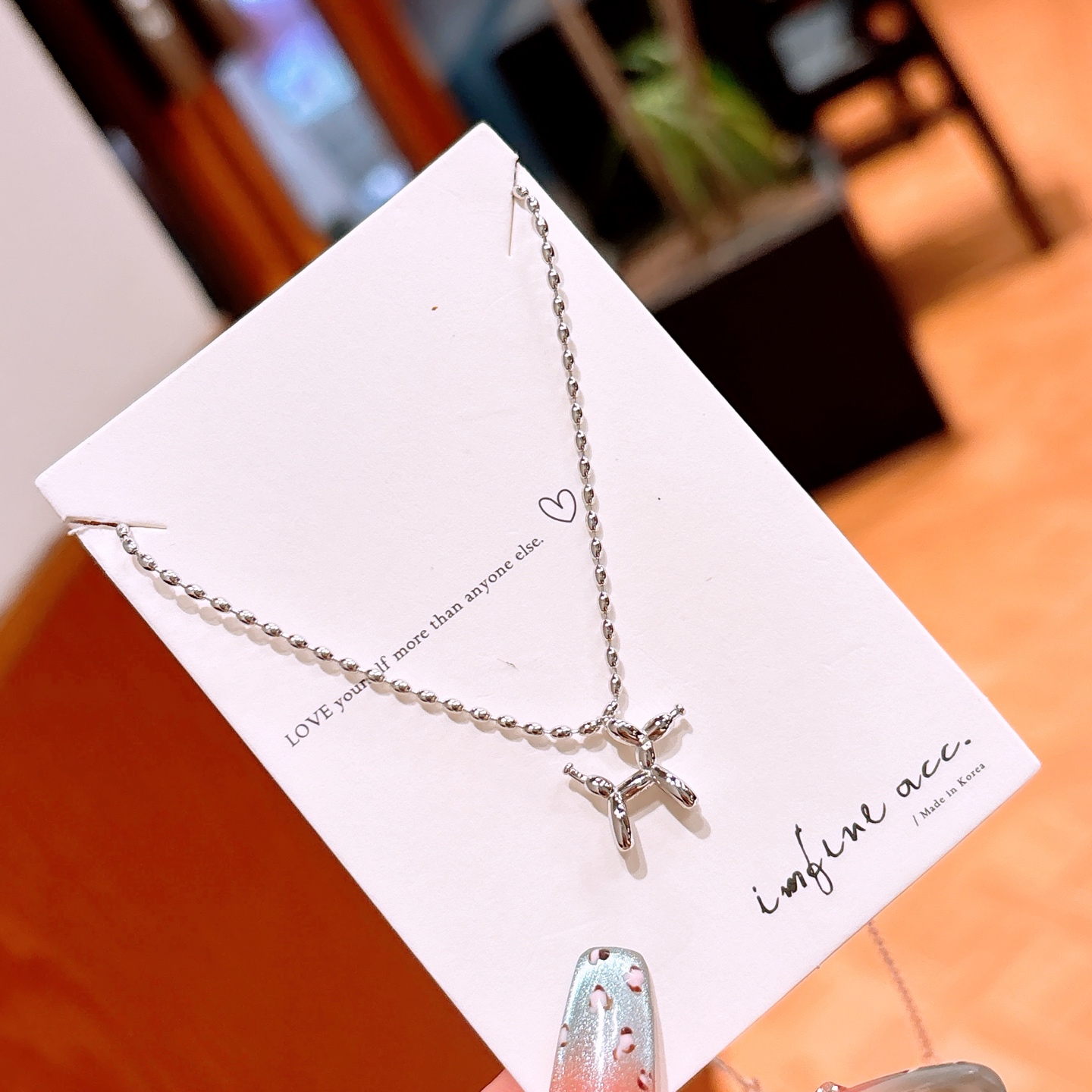 Hypoallergenic Silver Necklace Romantic Valentine's Day Gold