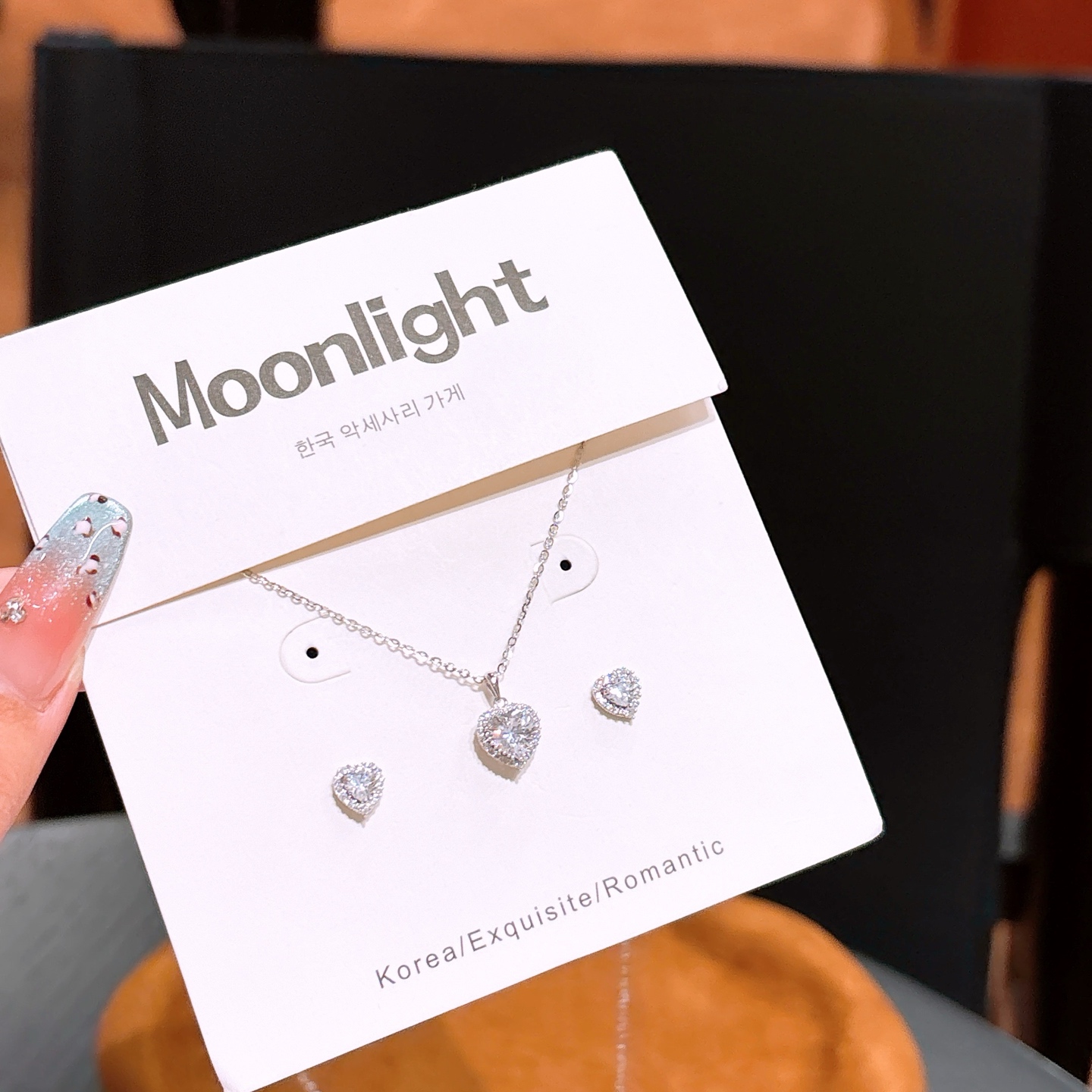 シック925シルバーイヤリング＆ネックレスセットシルバー 母の誕生日