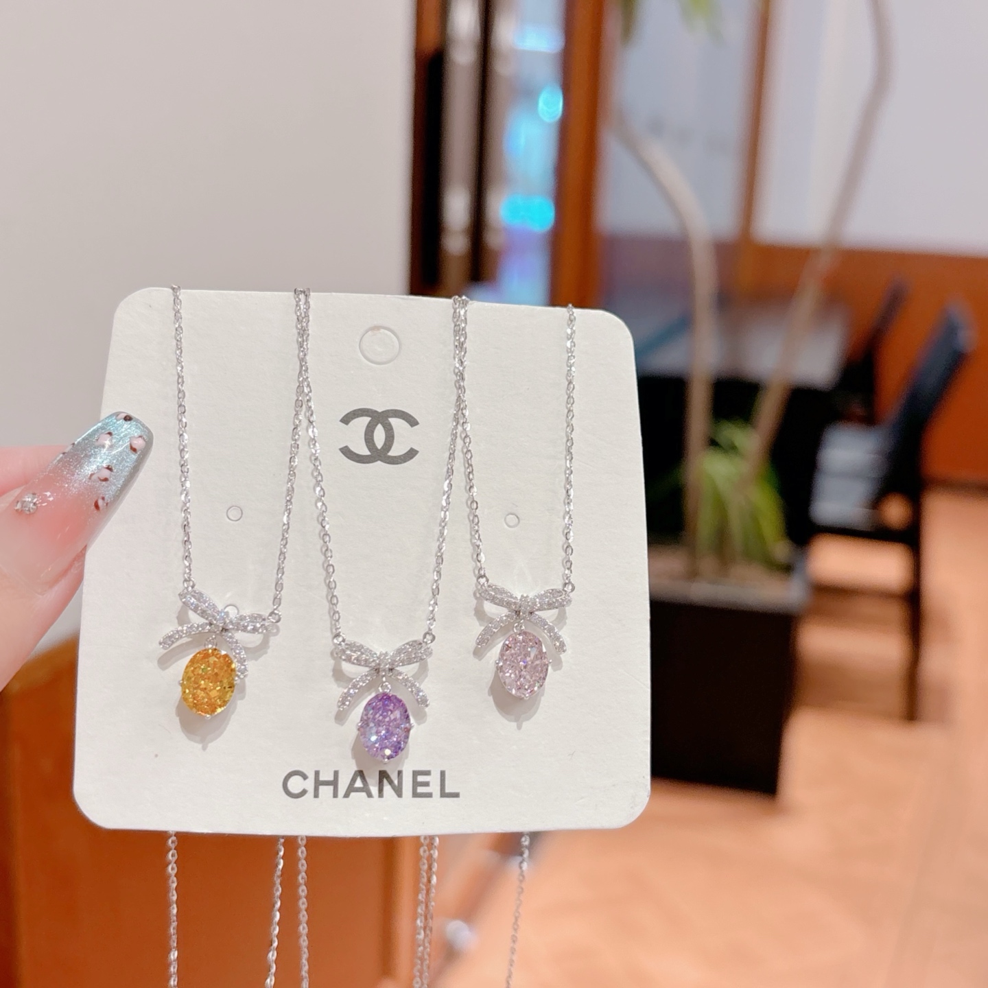 925 Silver High Carbon Diamond Necklace Forest Anniversary Silver